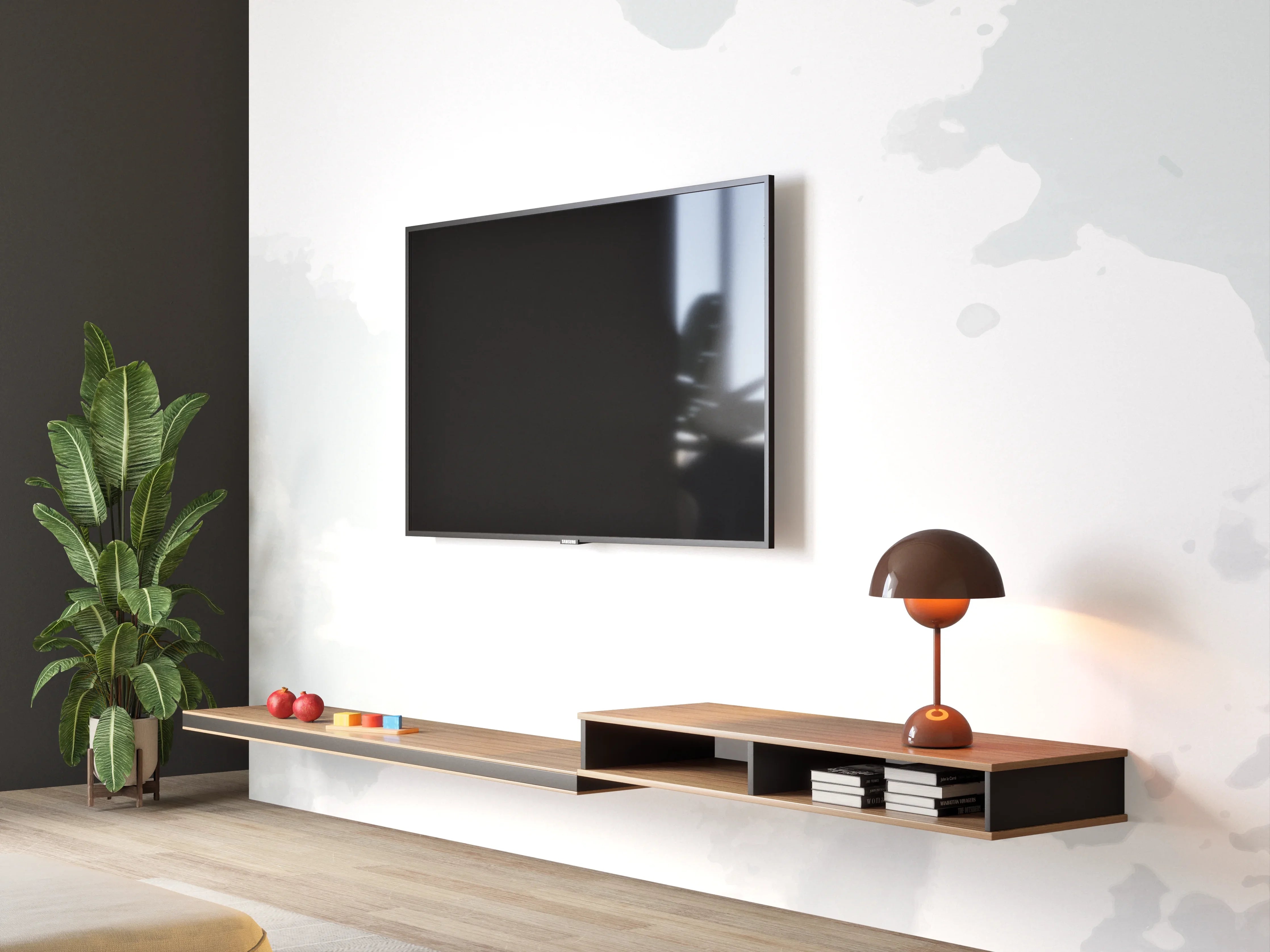 Wandverkleidung Wohnzimmer - Abstrakt Grau-Weiß Textur