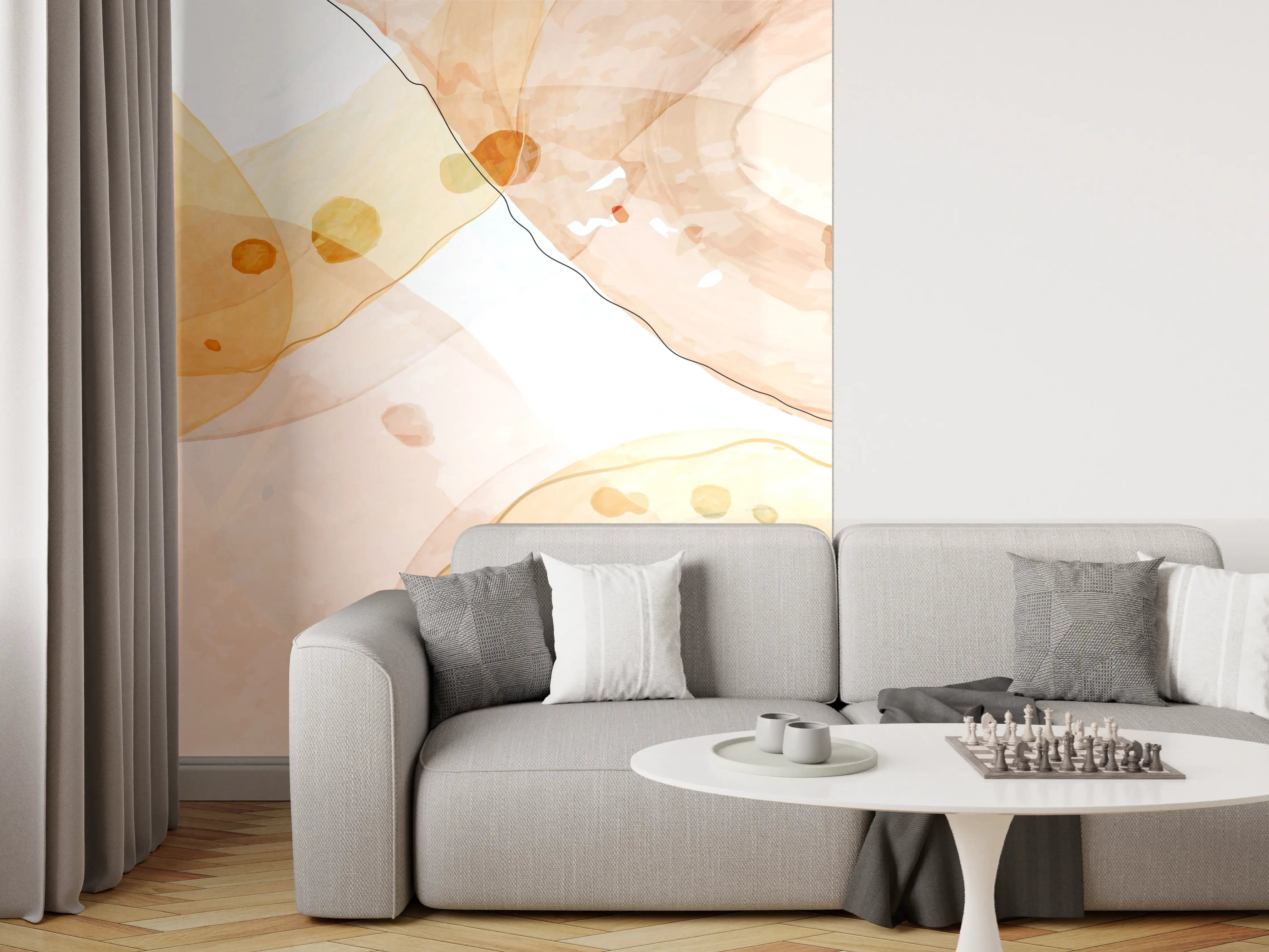 Wandverkleidung Wohnzimmer - Abstrakte Aquarellfarbtextur