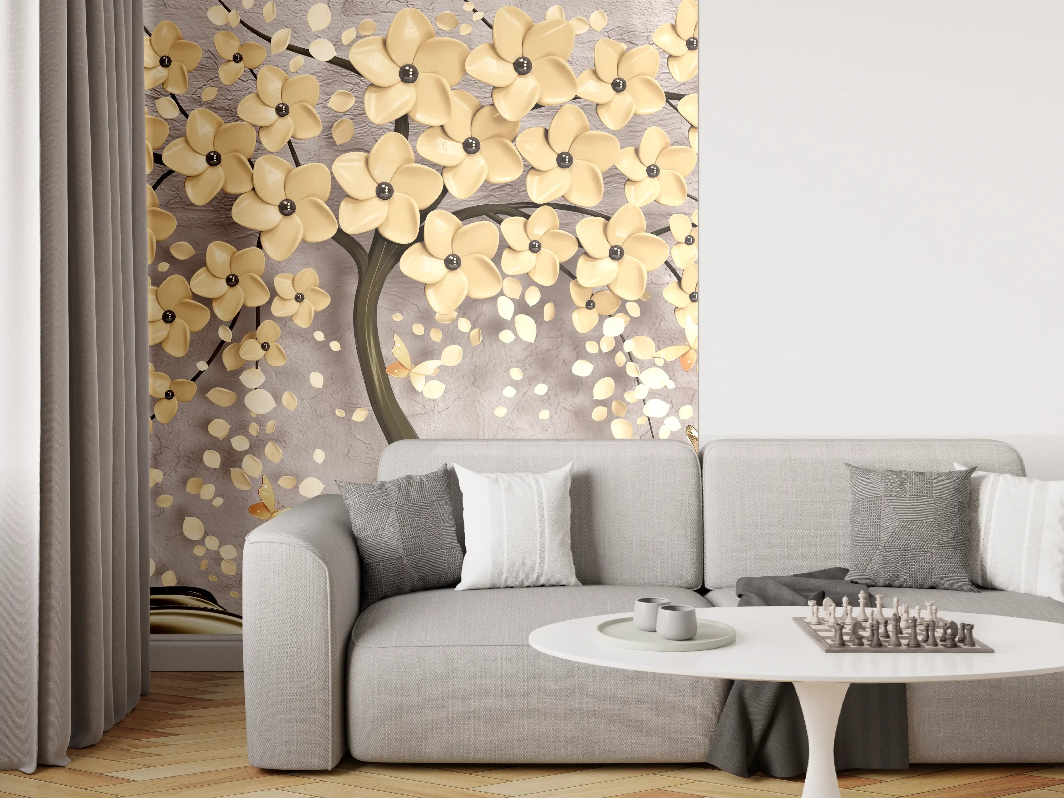 Wandverkleidung Wohnzimmer - Abstrakte Baum Struktur