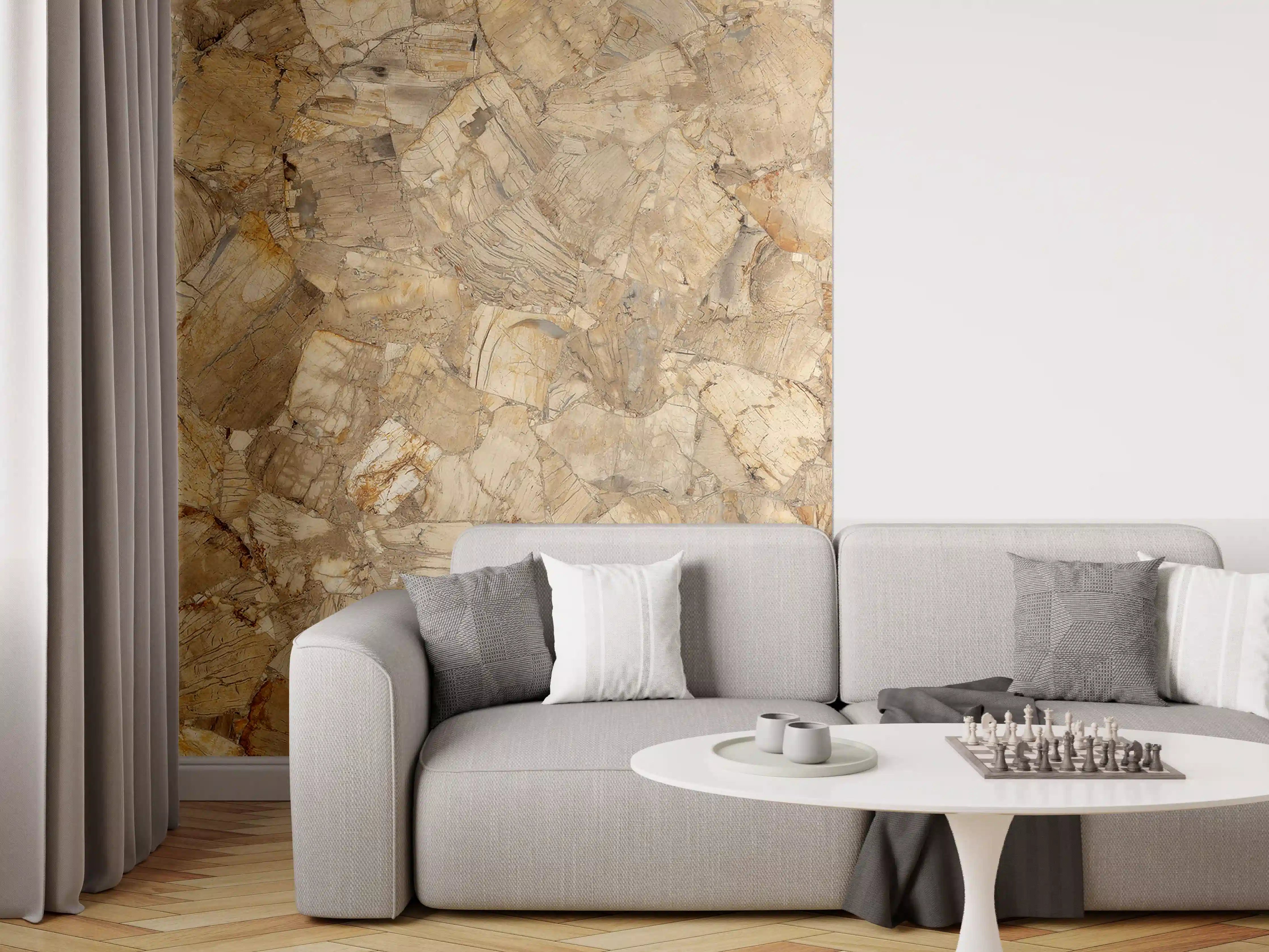 Wandverkleidung Wohnzimmer - Abstrakte Holz Struktur