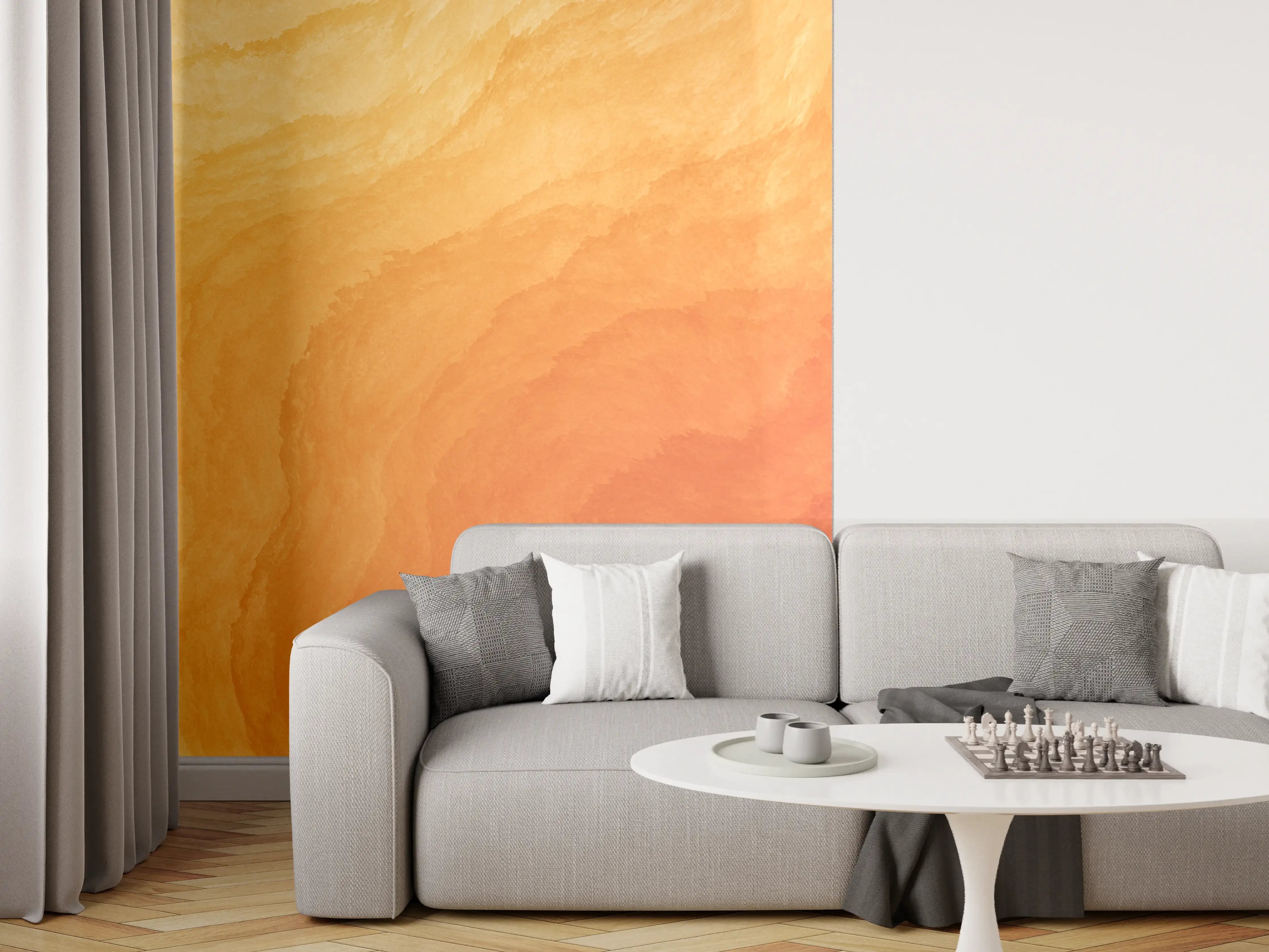 Wandverkleidung Wohnzimmer - Abstrakte Kunst - Aquarell