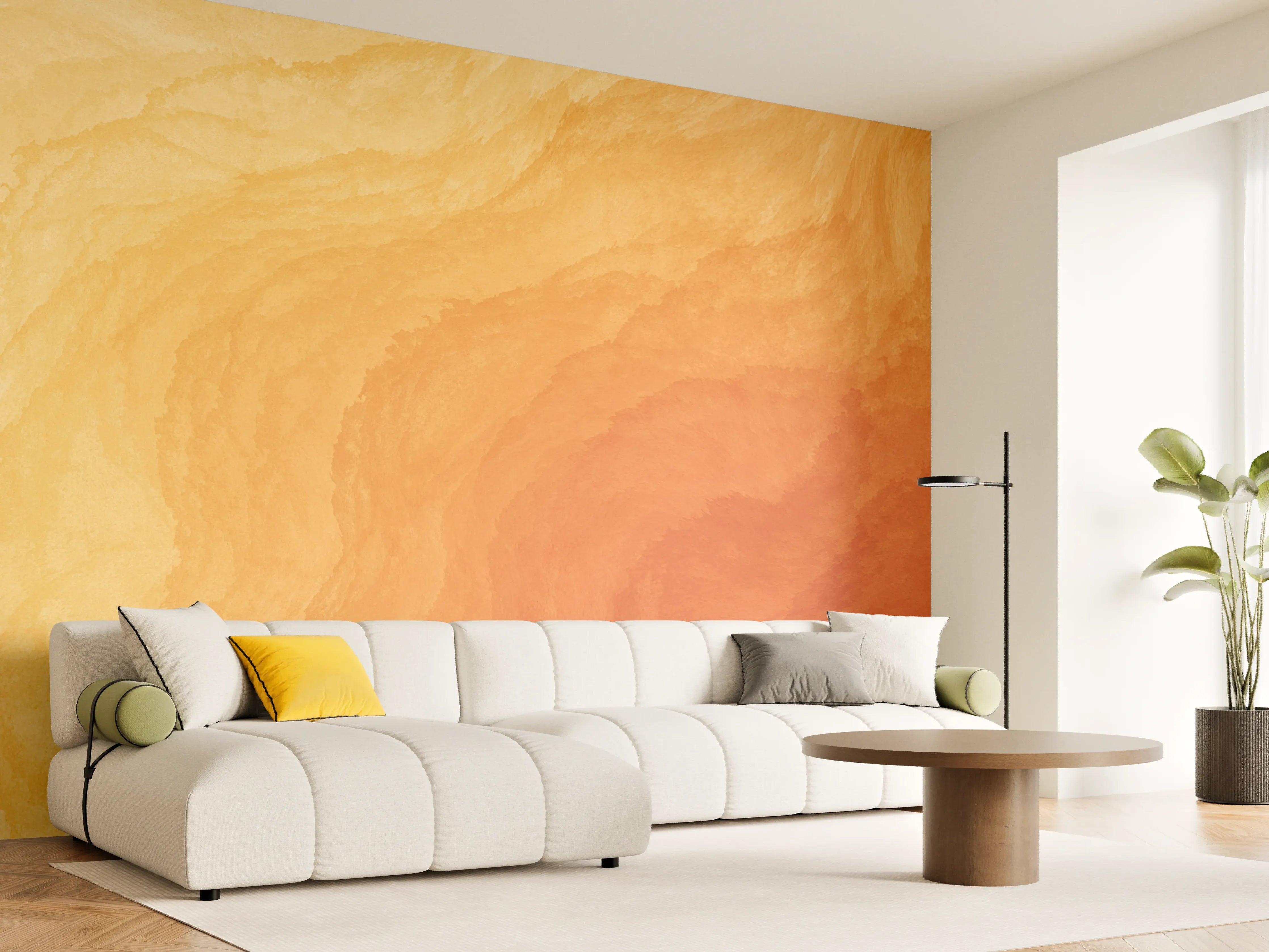 Wandverkleidung Wohnzimmer - Abstrakte Kunst - Aquarell