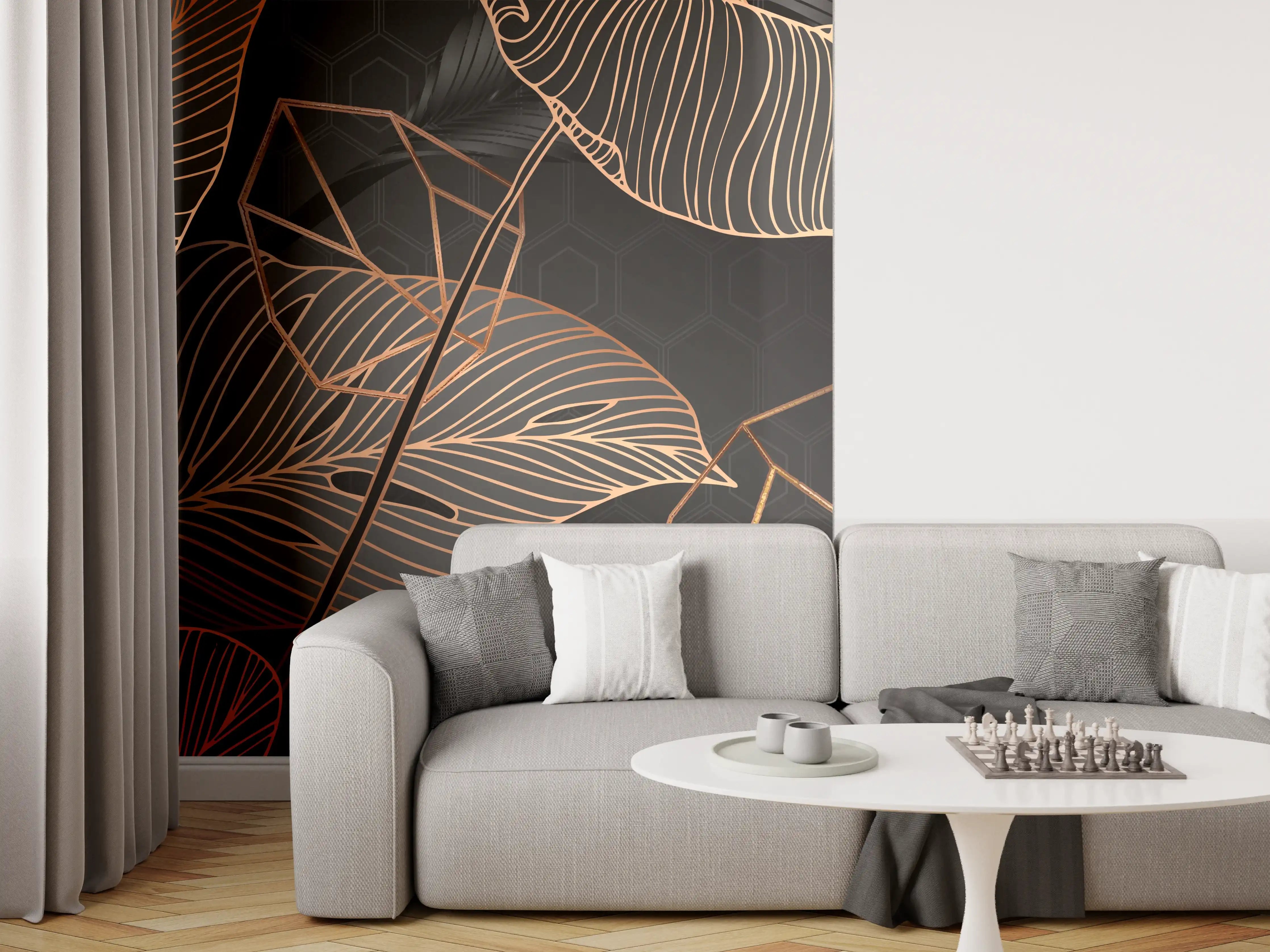 Wandverkleidung Wohnzimmer - Abstrakte Kupfer Textur Muster