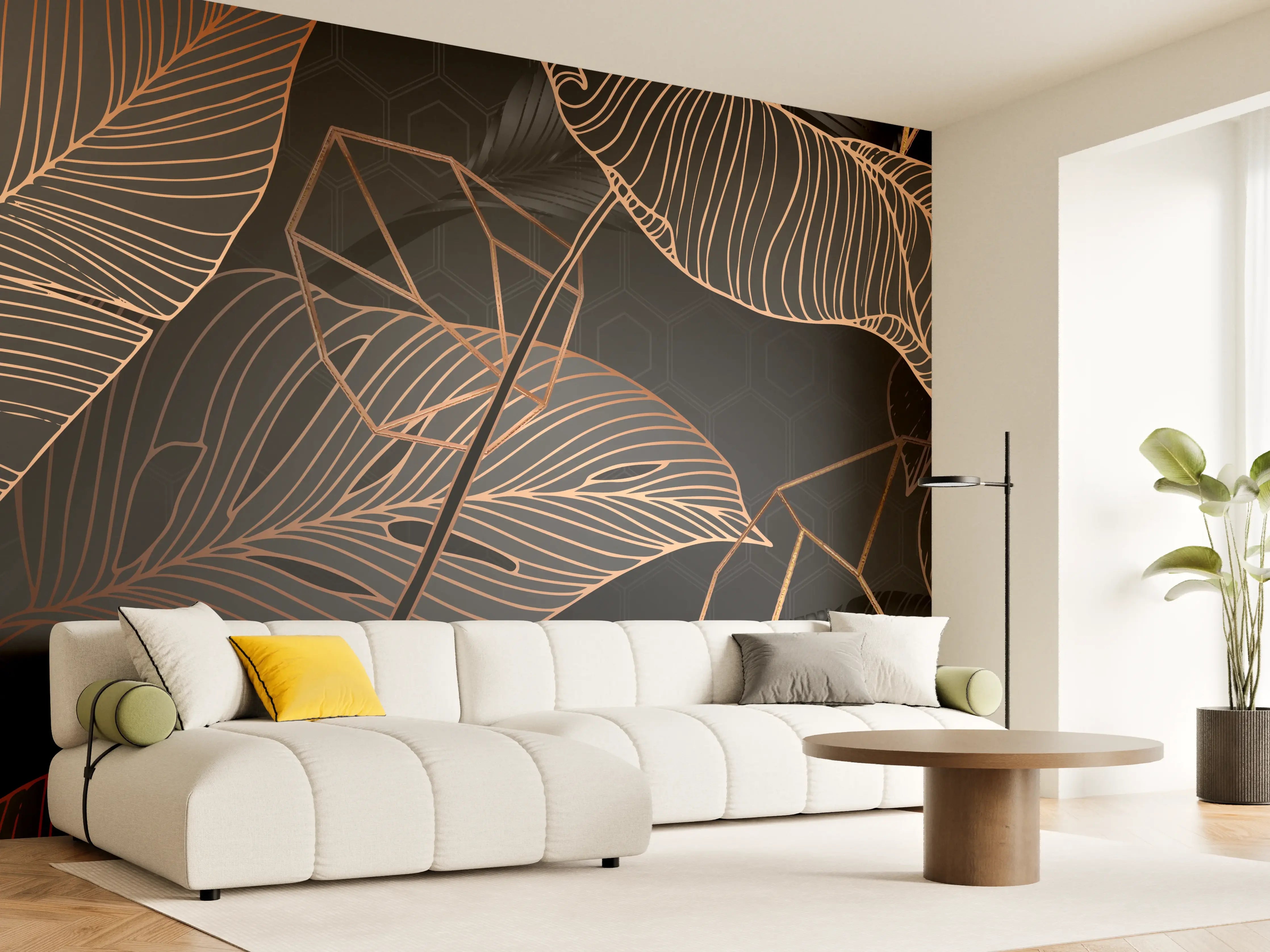Wandverkleidung Wohnzimmer - Abstrakte Kupfer Textur Muster