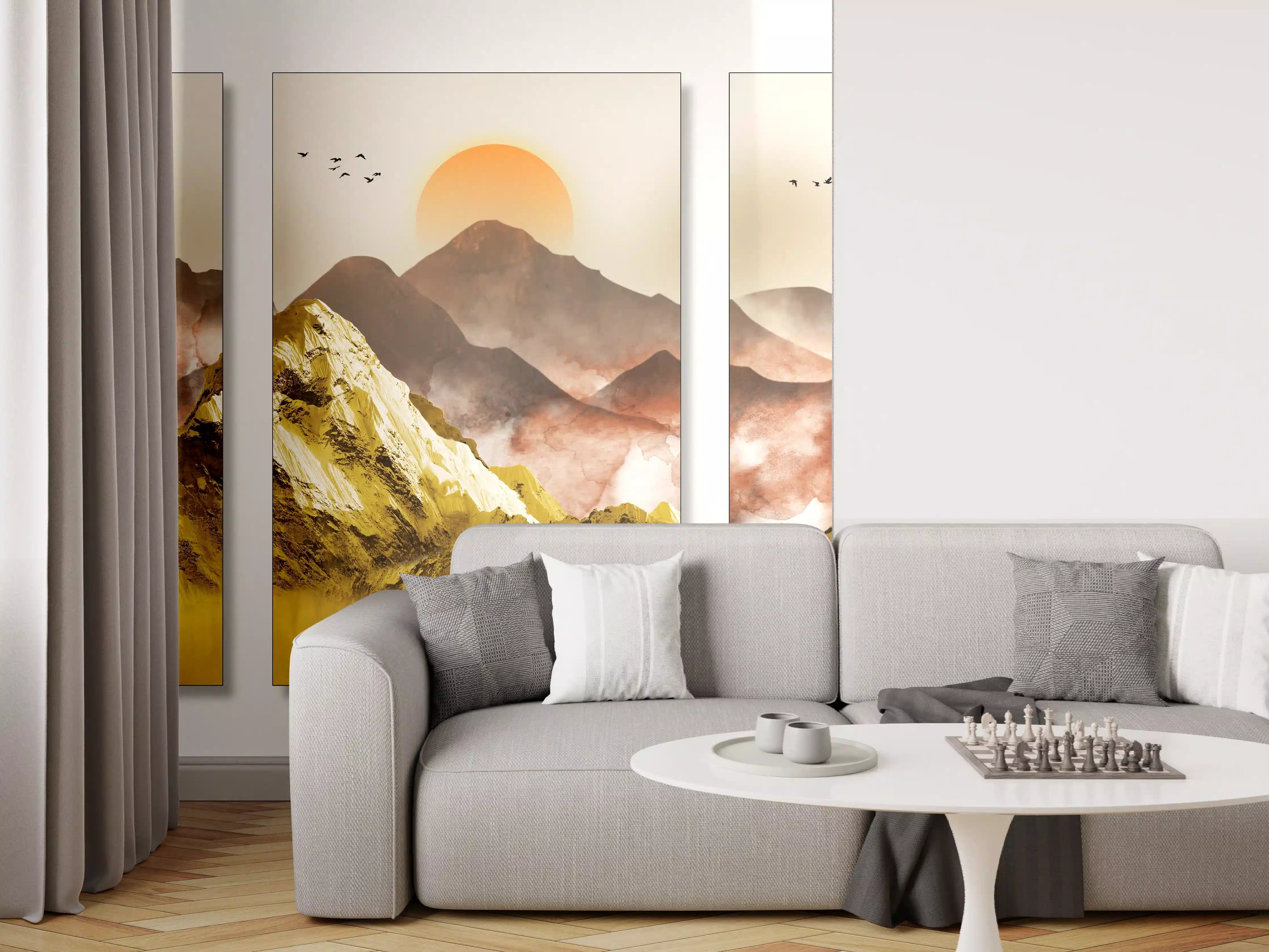 Wandverkleidung Wohnzimmer - Abstrakte Landschaftsfotos - Tapete