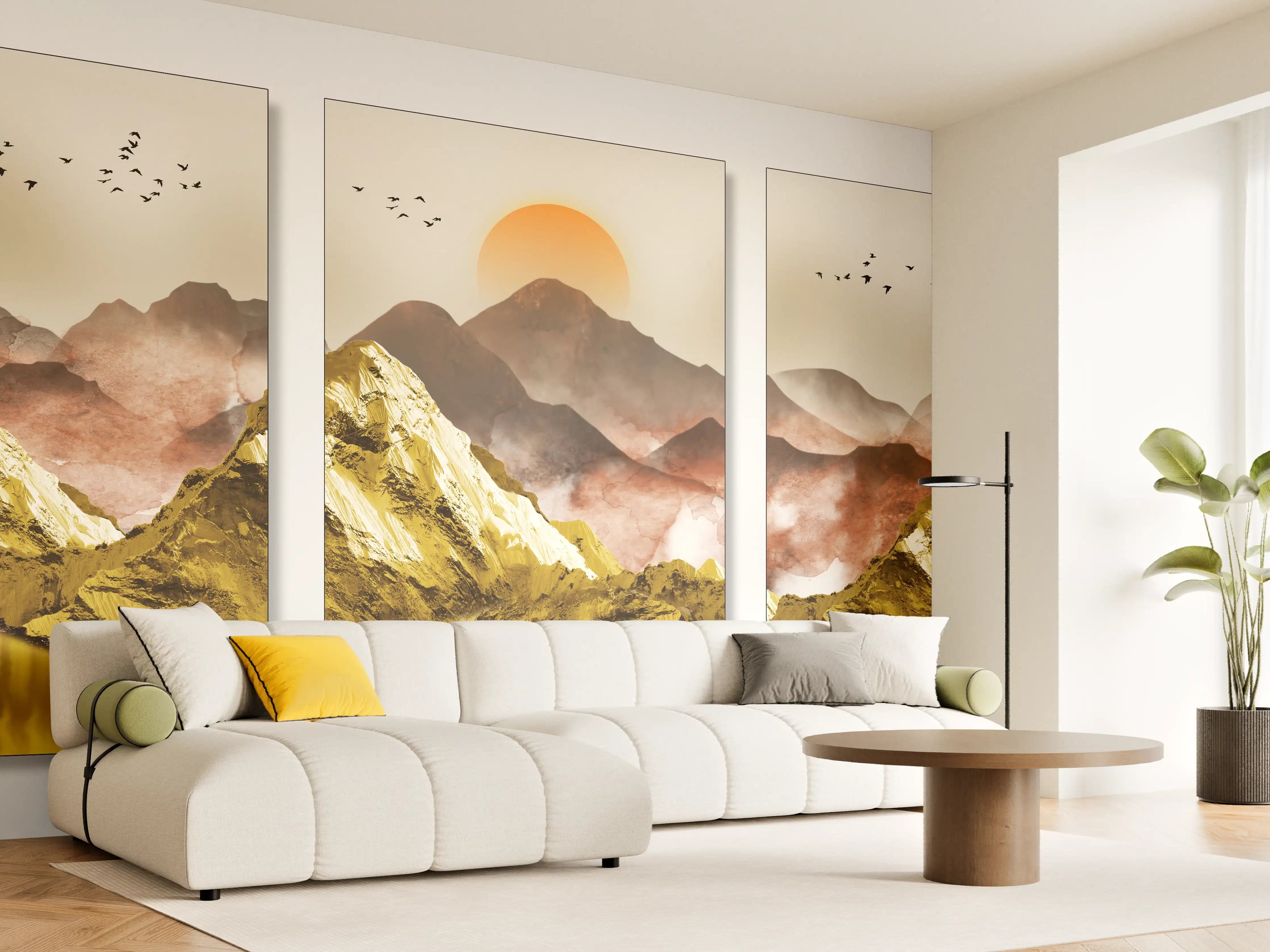 Wandverkleidung Wohnzimmer - Abstrakte Landschaftsfotos - Tapete