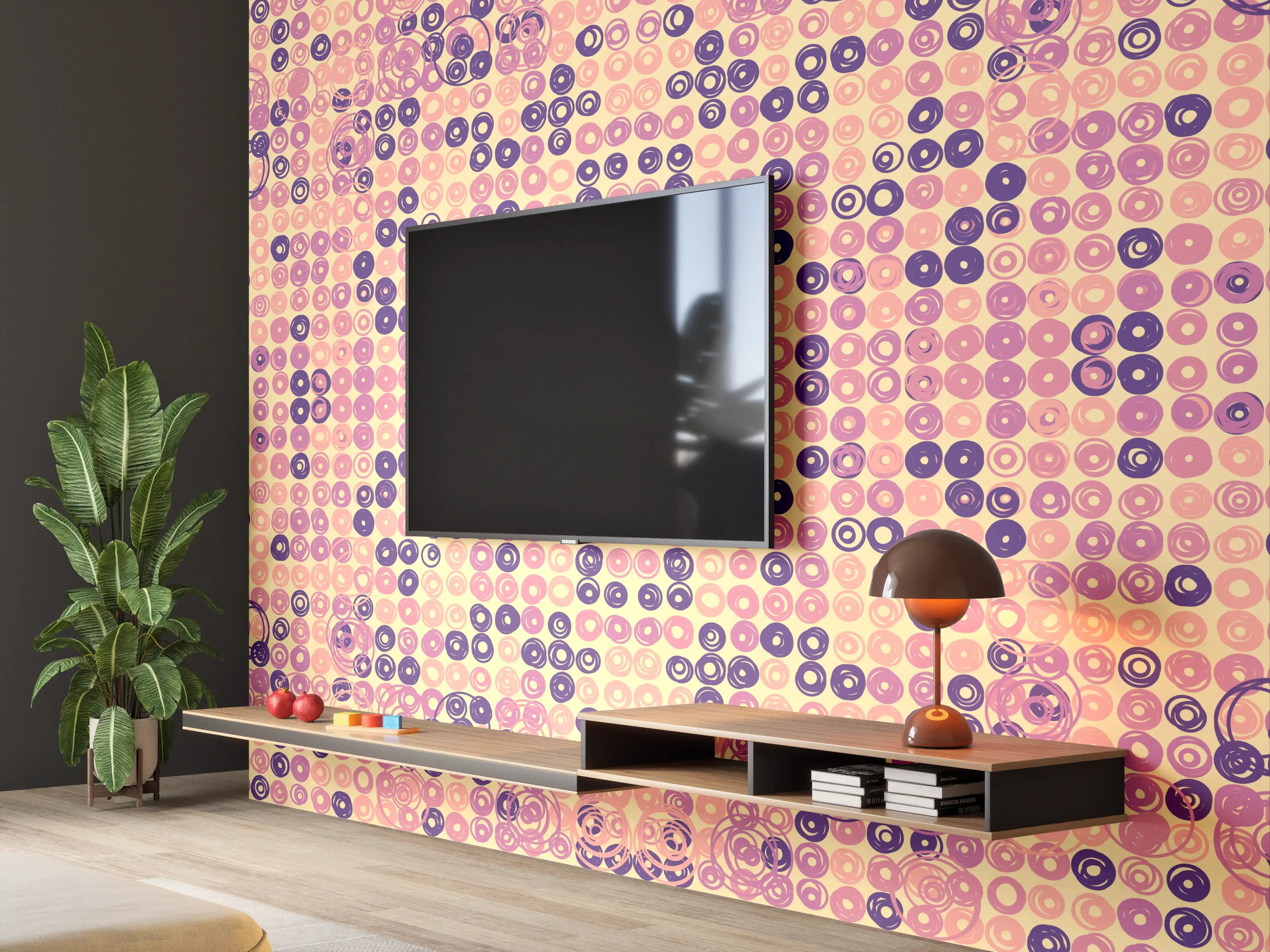 Wandverkleidung Wohnzimmer - Abstrakte Musterfarbkomposition