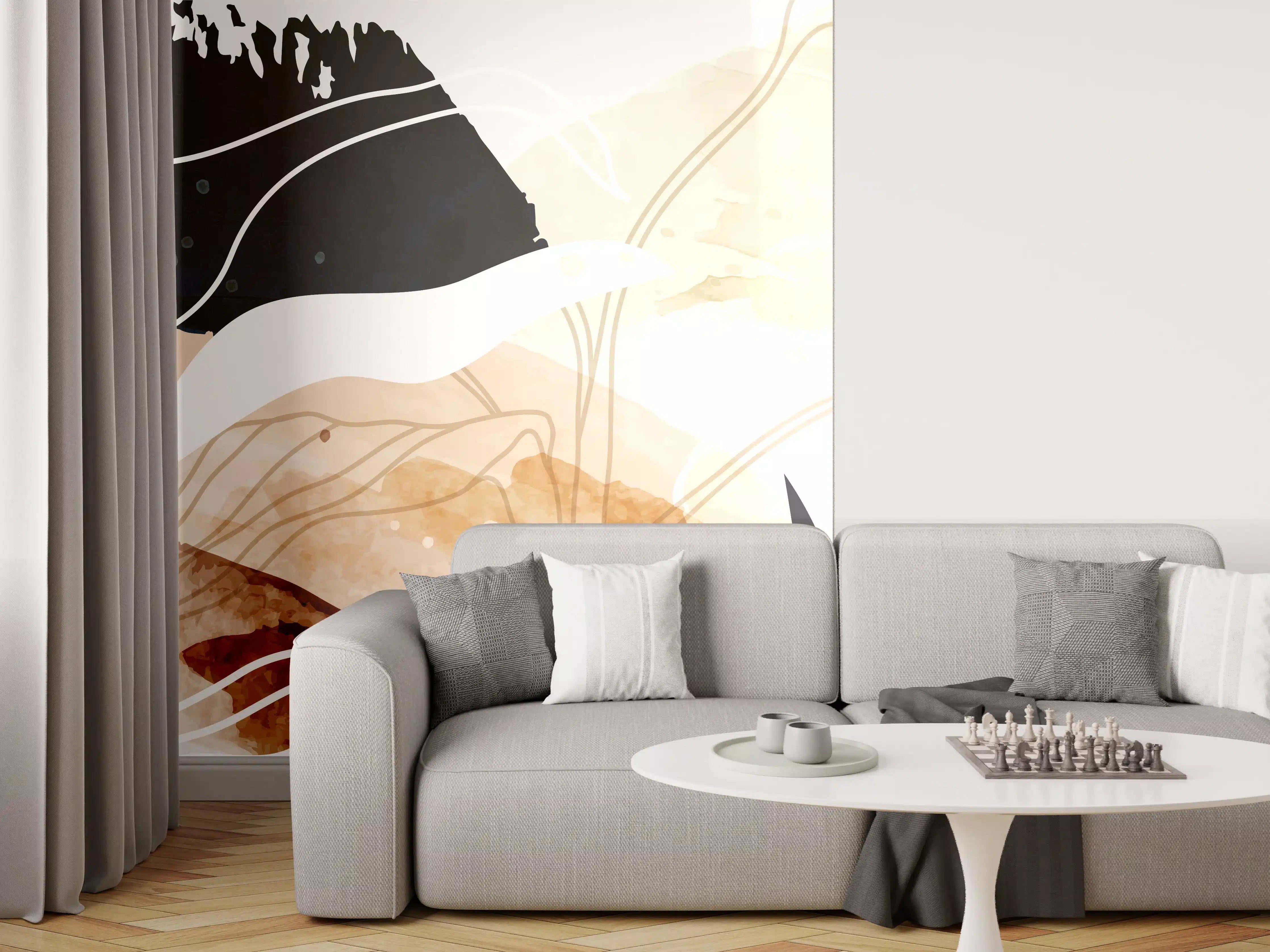 Wandverkleidung Wohnzimmer - Abstrakte Natur Kunst