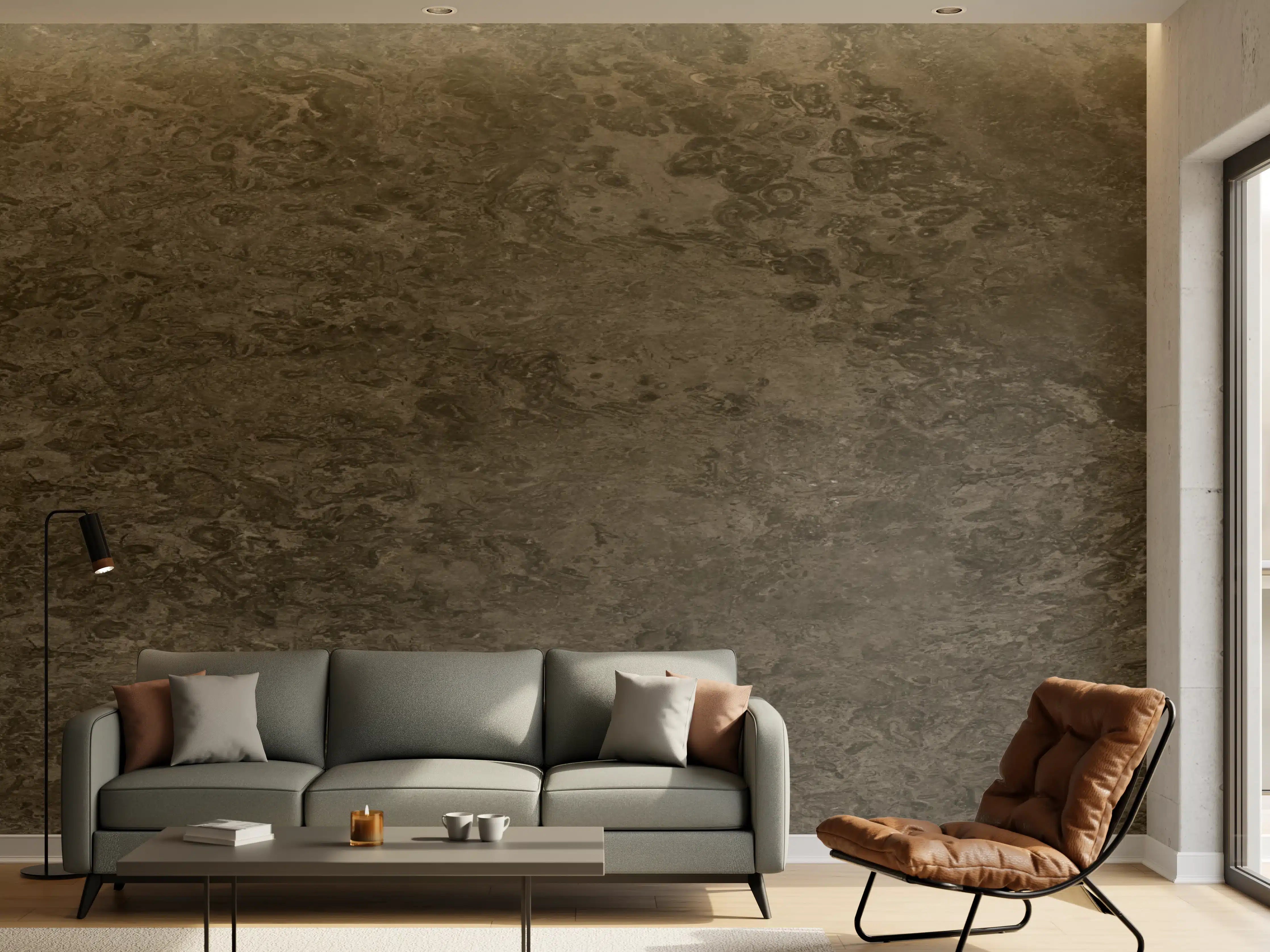 Wandverkleidung Wohnzimmer - Abstrakte Schwarz-Braune Textur