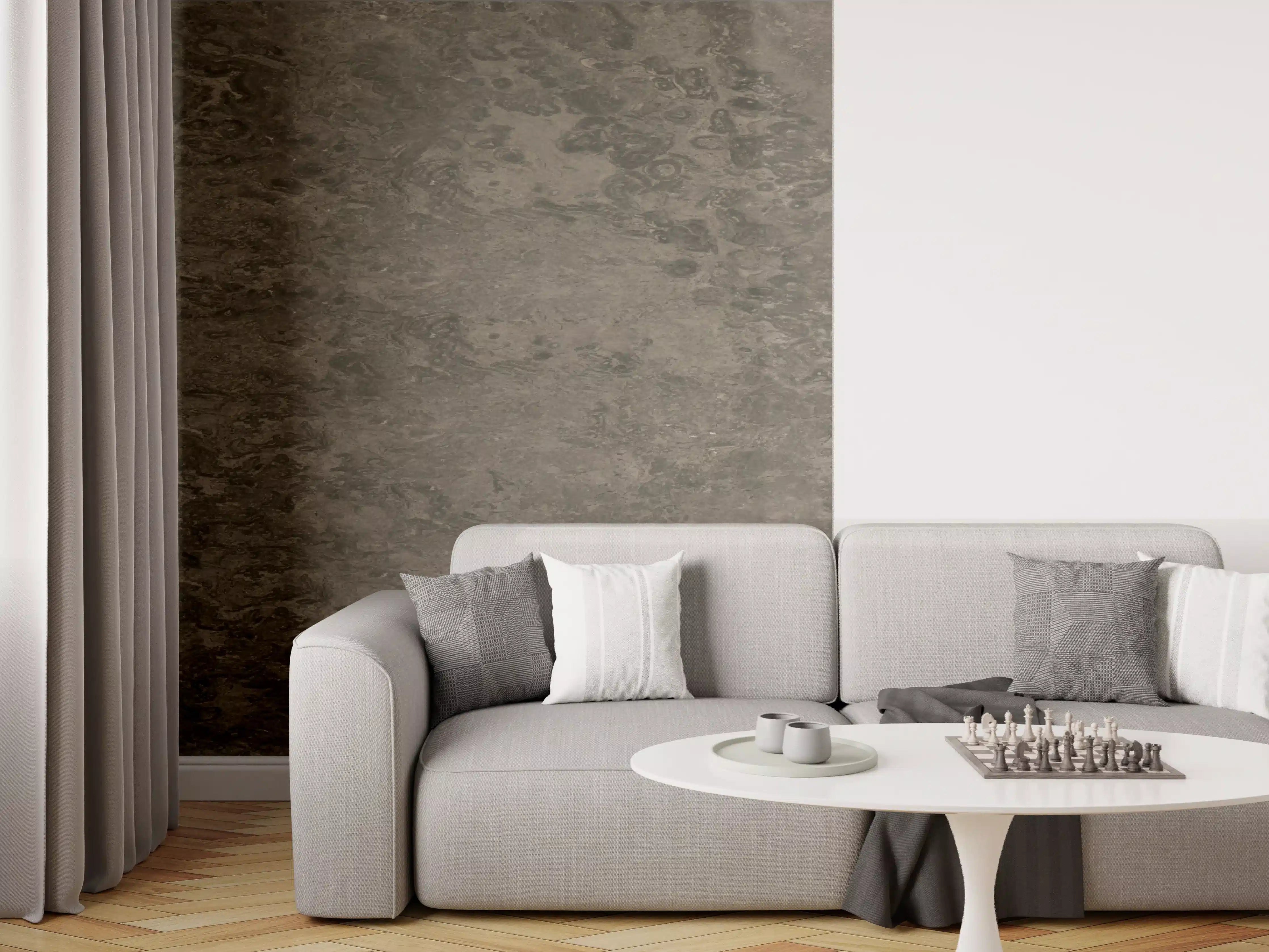 Wandverkleidung Wohnzimmer - Abstrakte Schwarz-Braune Textur