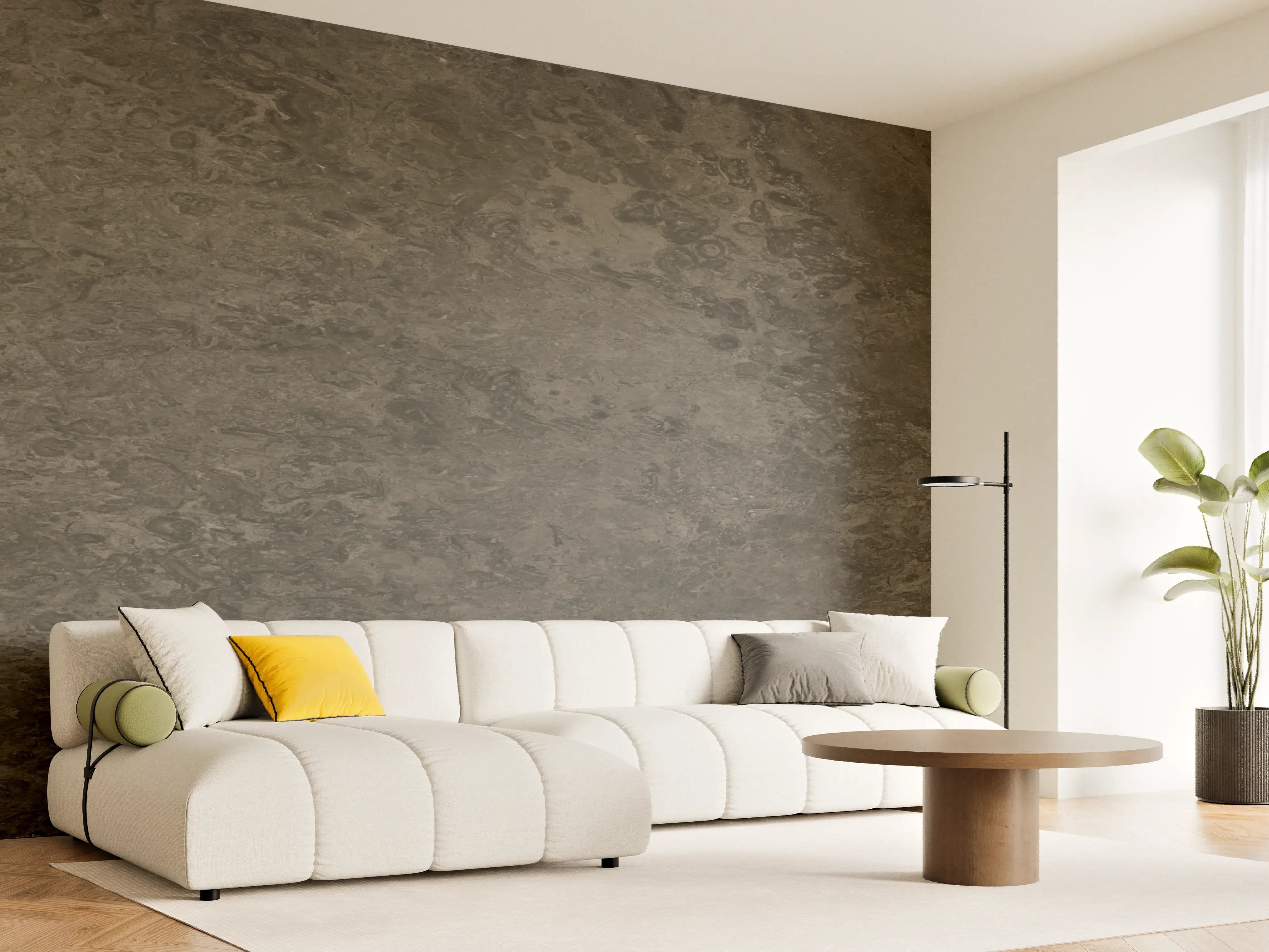 Wandverkleidung Wohnzimmer - Abstrakte Schwarz-Braune Textur