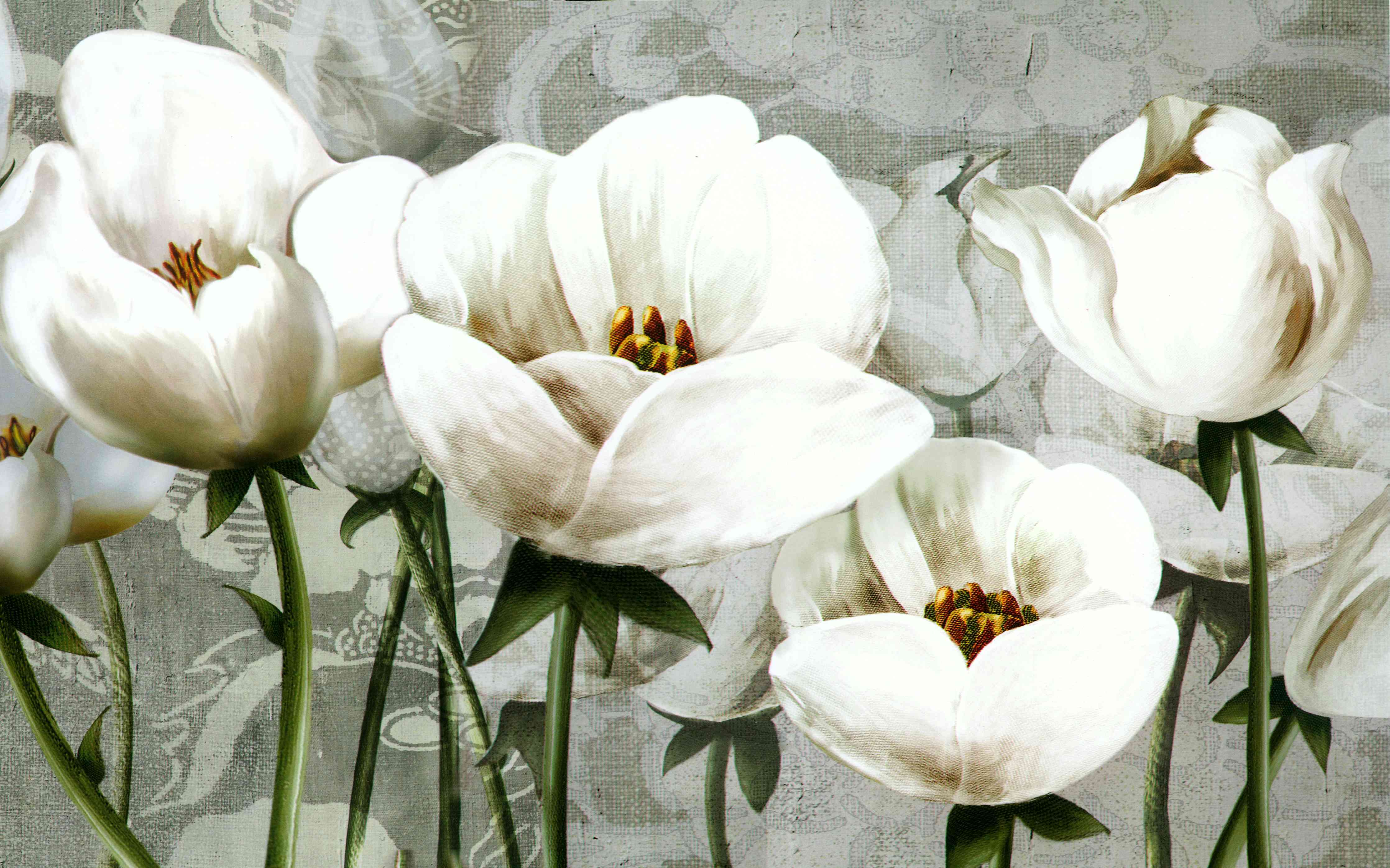 Wandverkleidung Wohnzimmer-Abstraktes Blumen Tapetendesign
