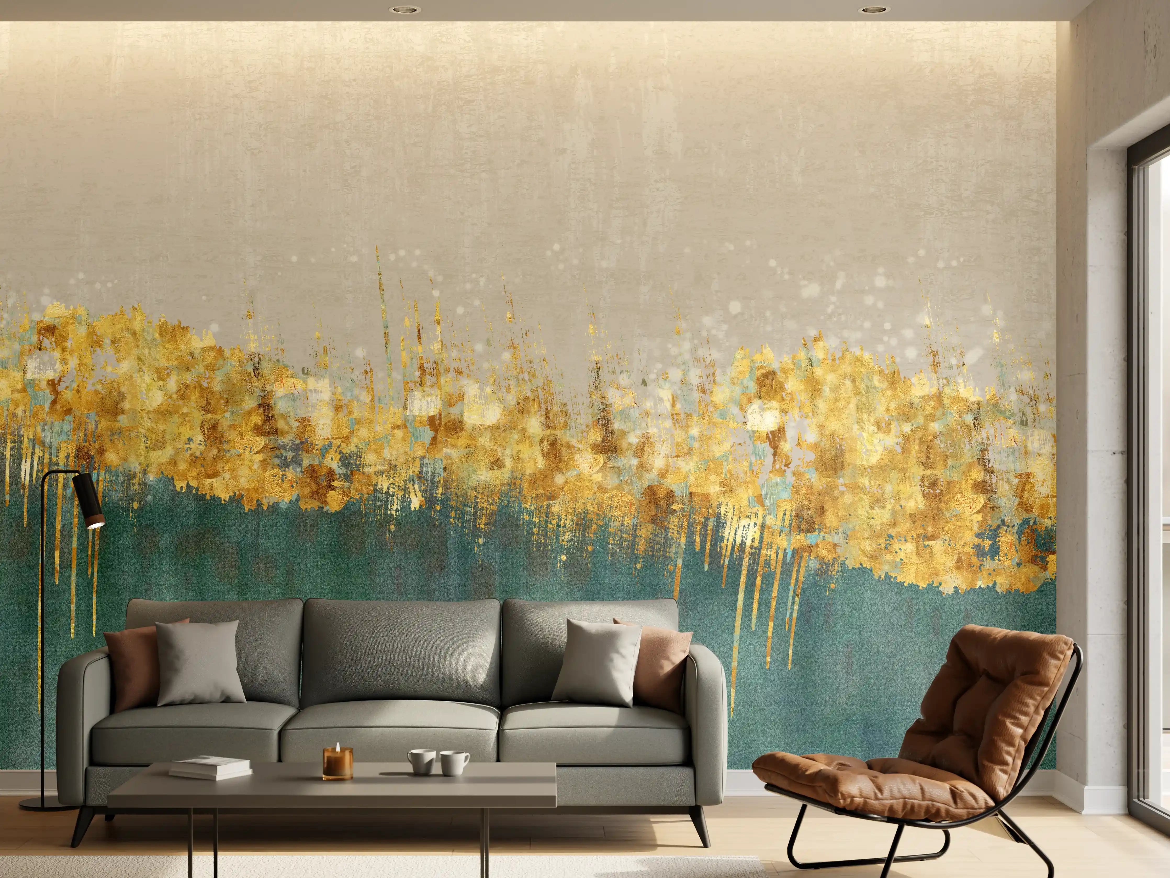 Wandverkleidung Wohnzimmer - Abstraktes Design - Kunsttapete
