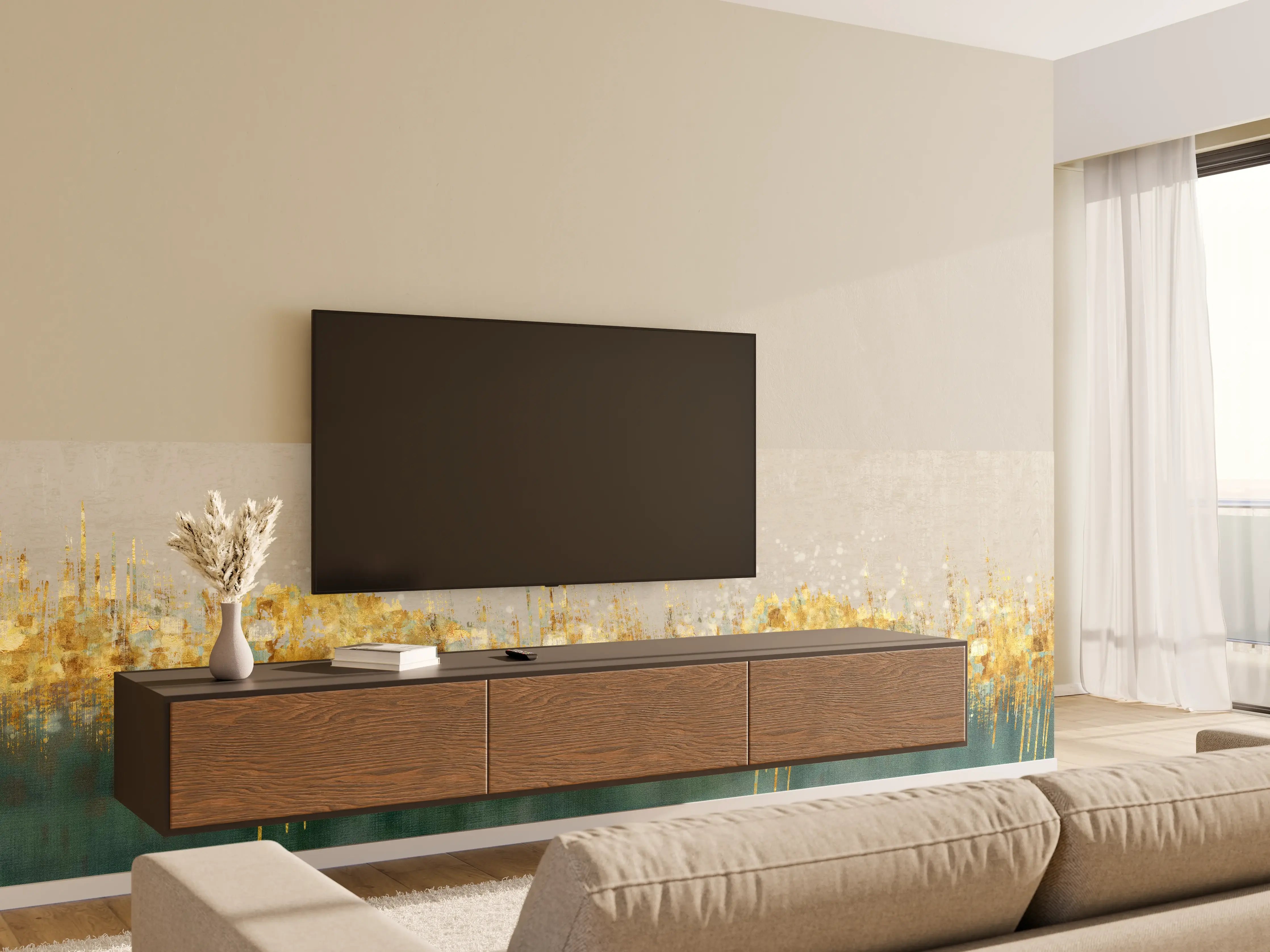 Wandverkleidung Wohnzimmer - Abstraktes Design - Kunsttapete