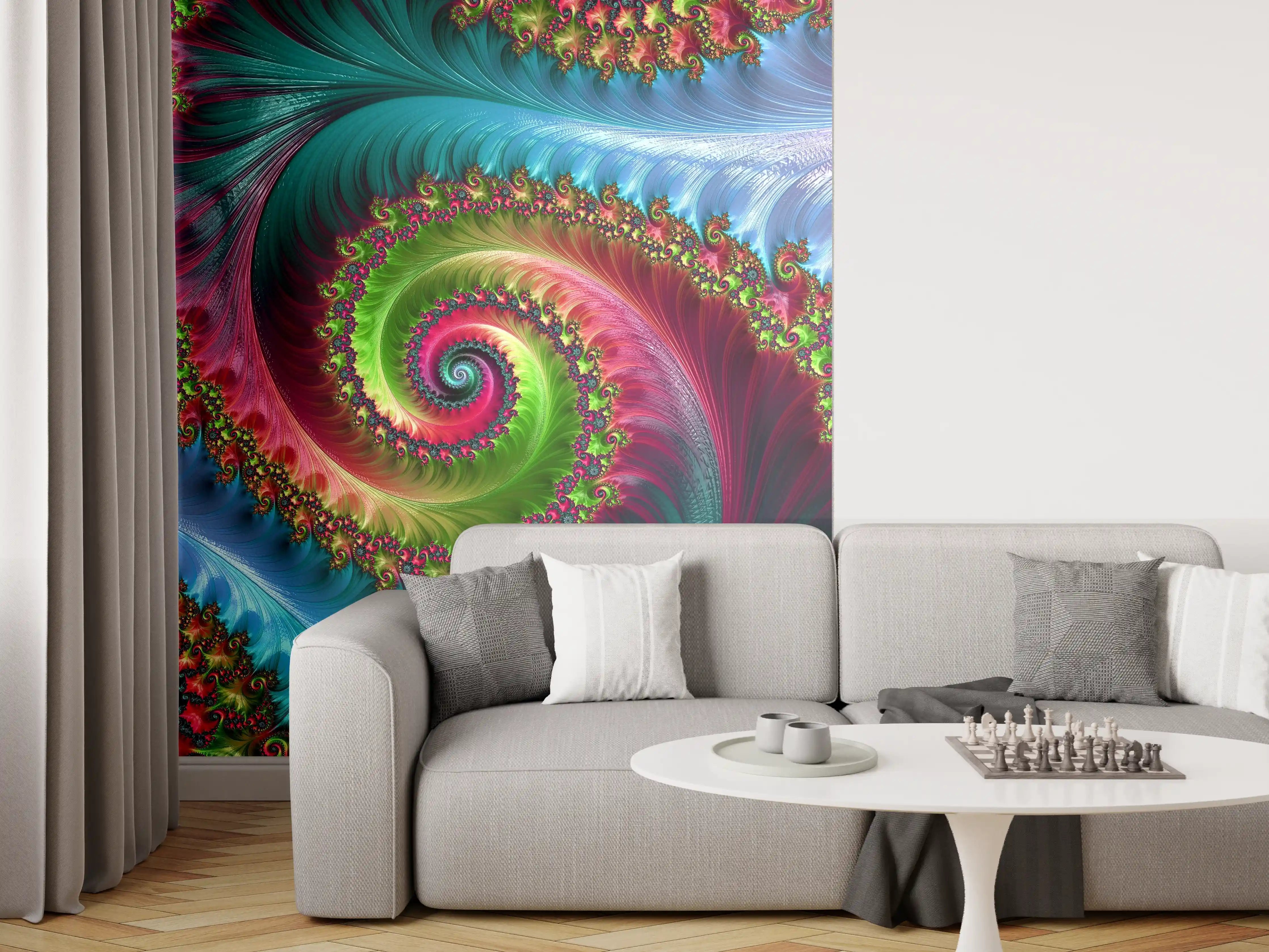Wandverkleidung Wohnzimmer - Abstraktes Tentakelmuster