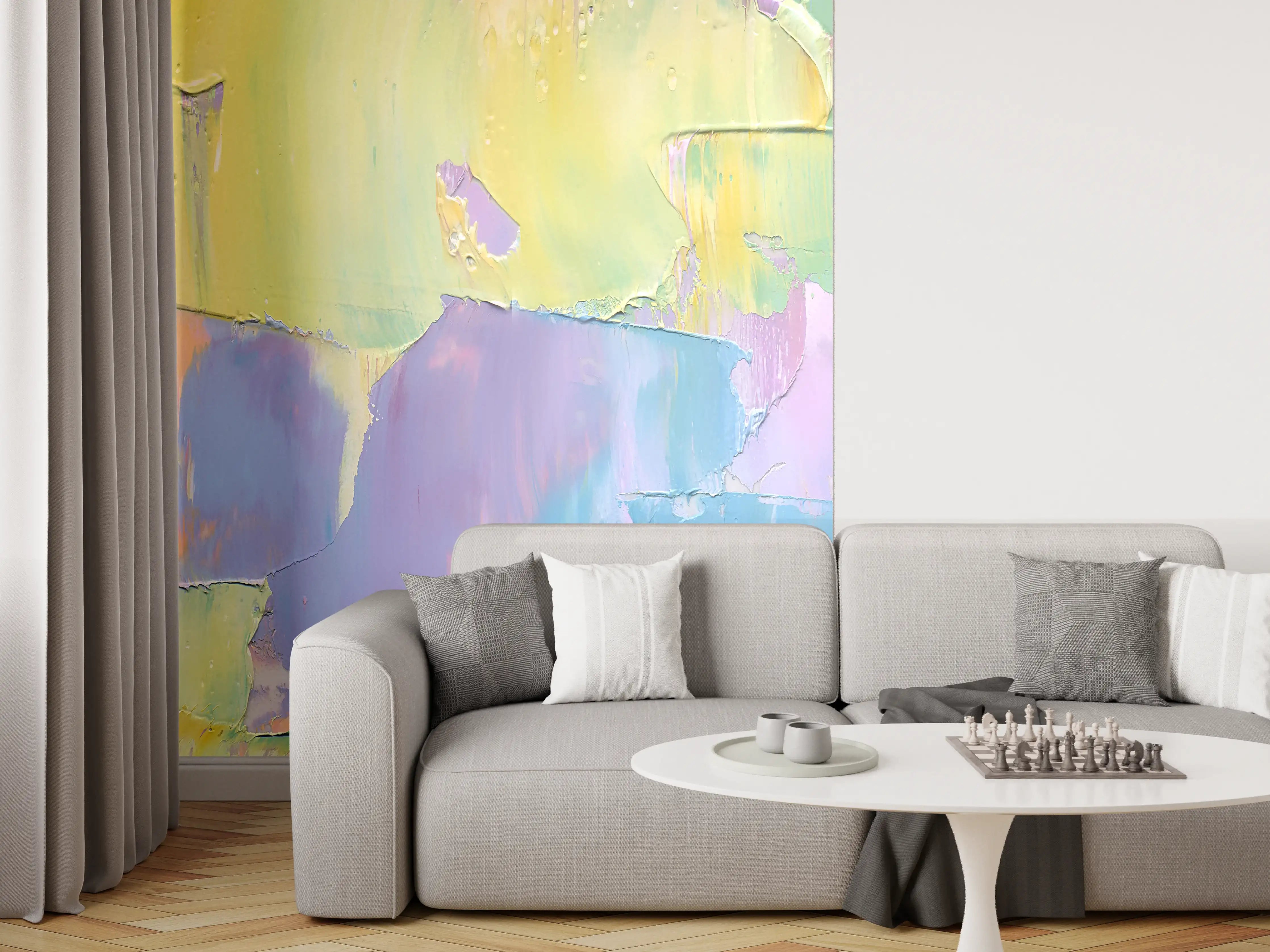 Wandverkleidung Wohnzimmer - Acryl Kunstwerk - bunt