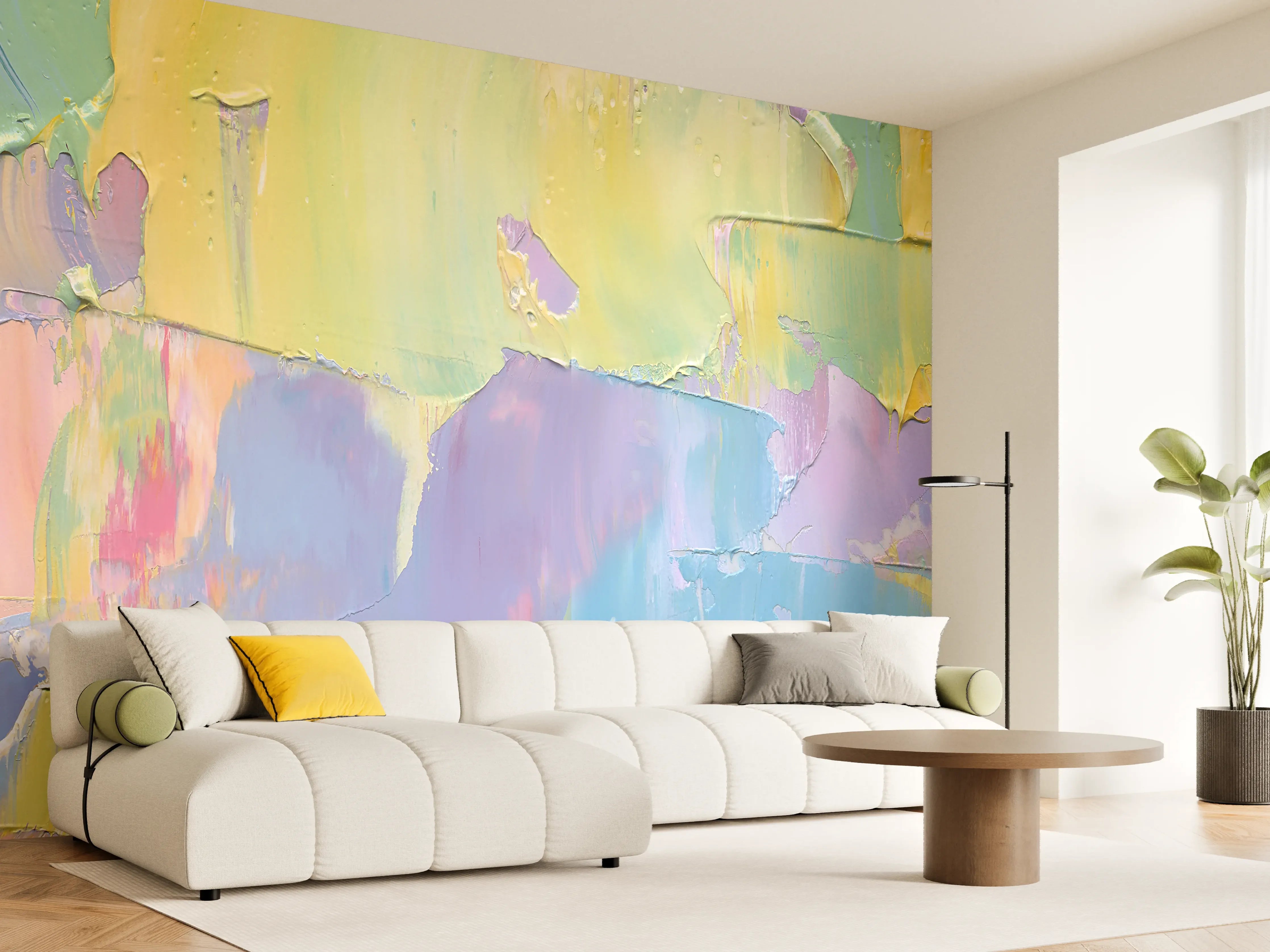 Wandverkleidung Wohnzimmer - Acryl Kunstwerk - bunt