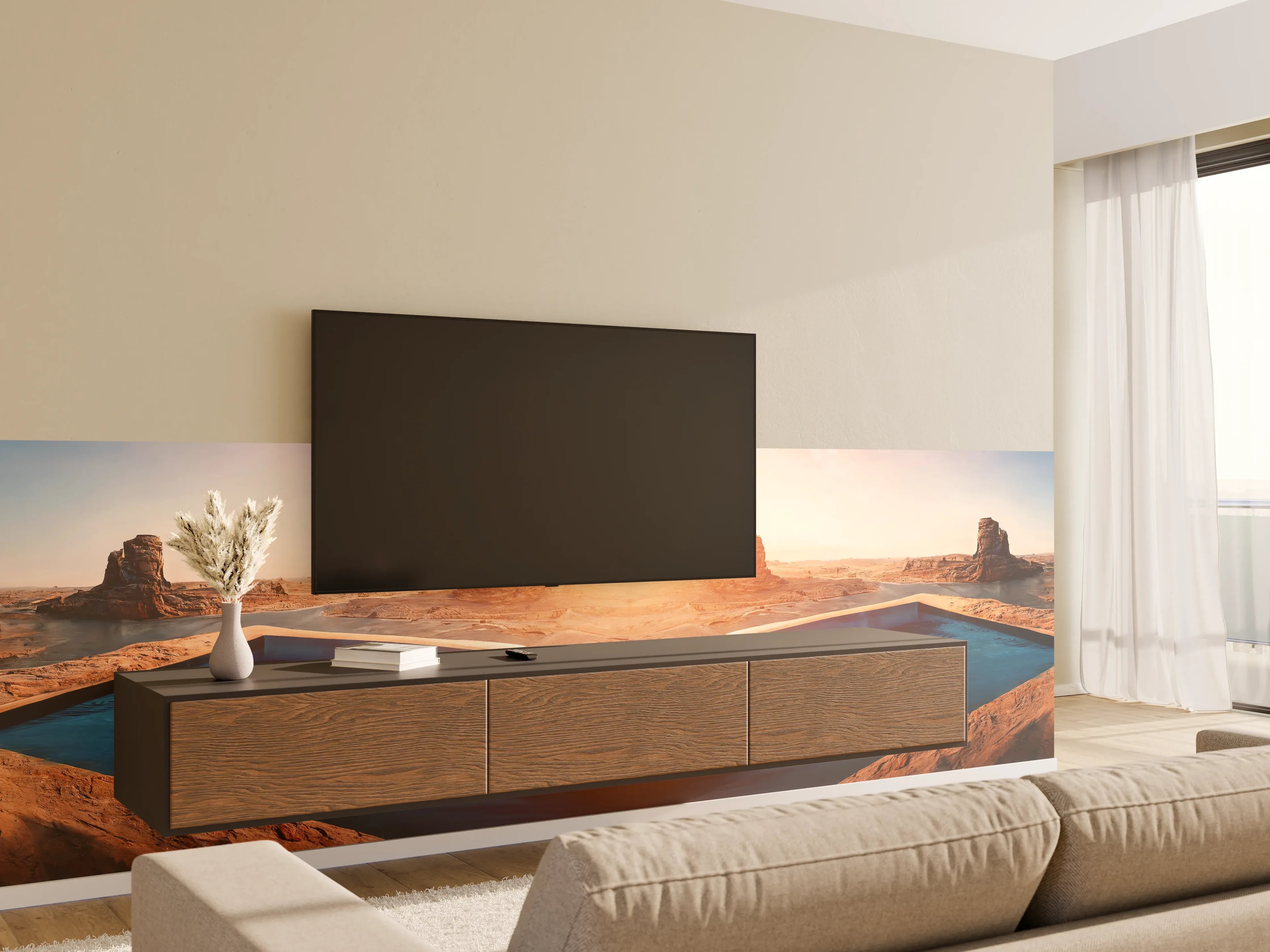 Wandverkleidung Wohnzimmer - Afrikanische Wüste - Abendlich