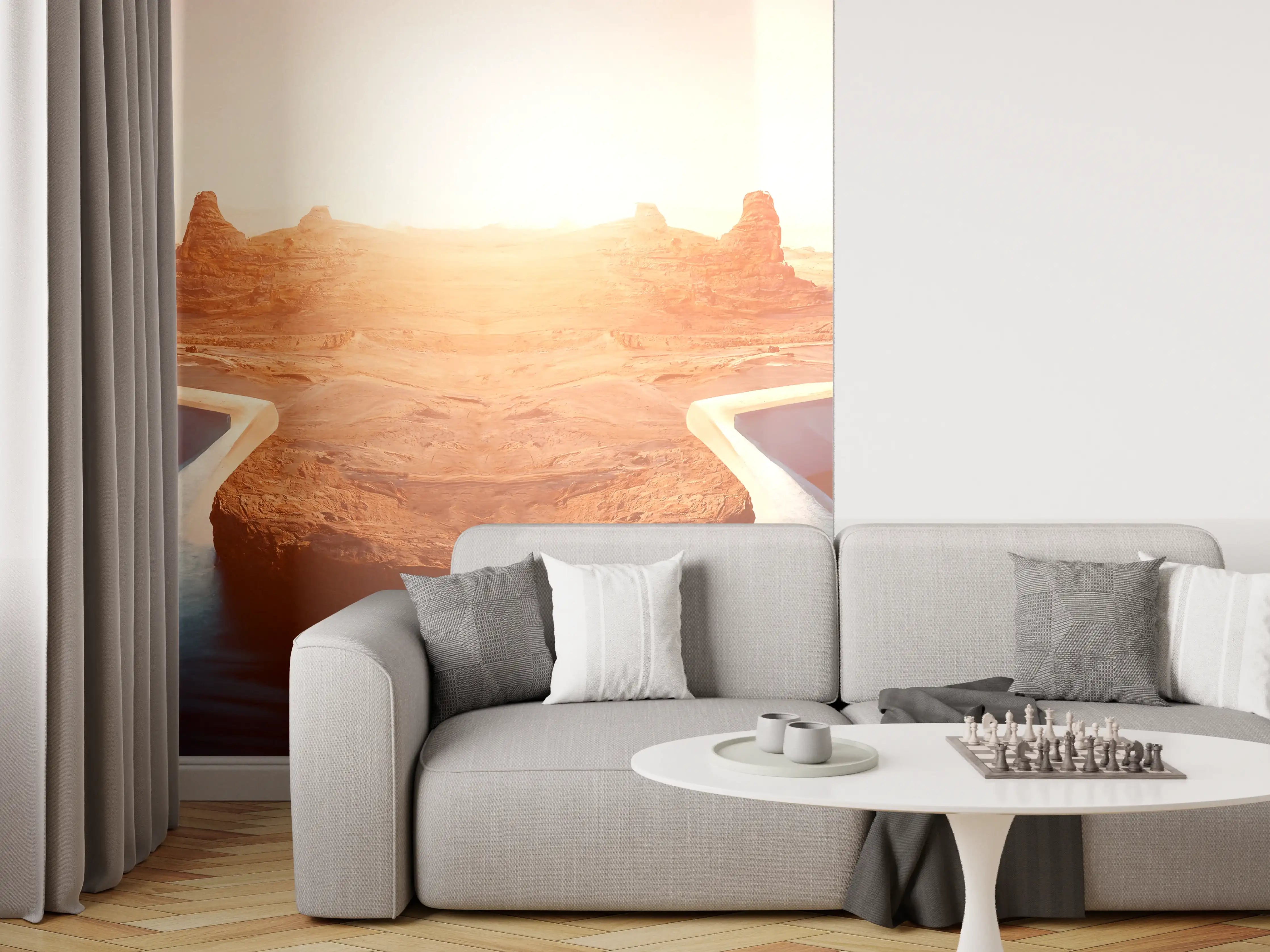 Wandverkleidung Wohnzimmer - Afrikanische Wüste - Abendlich