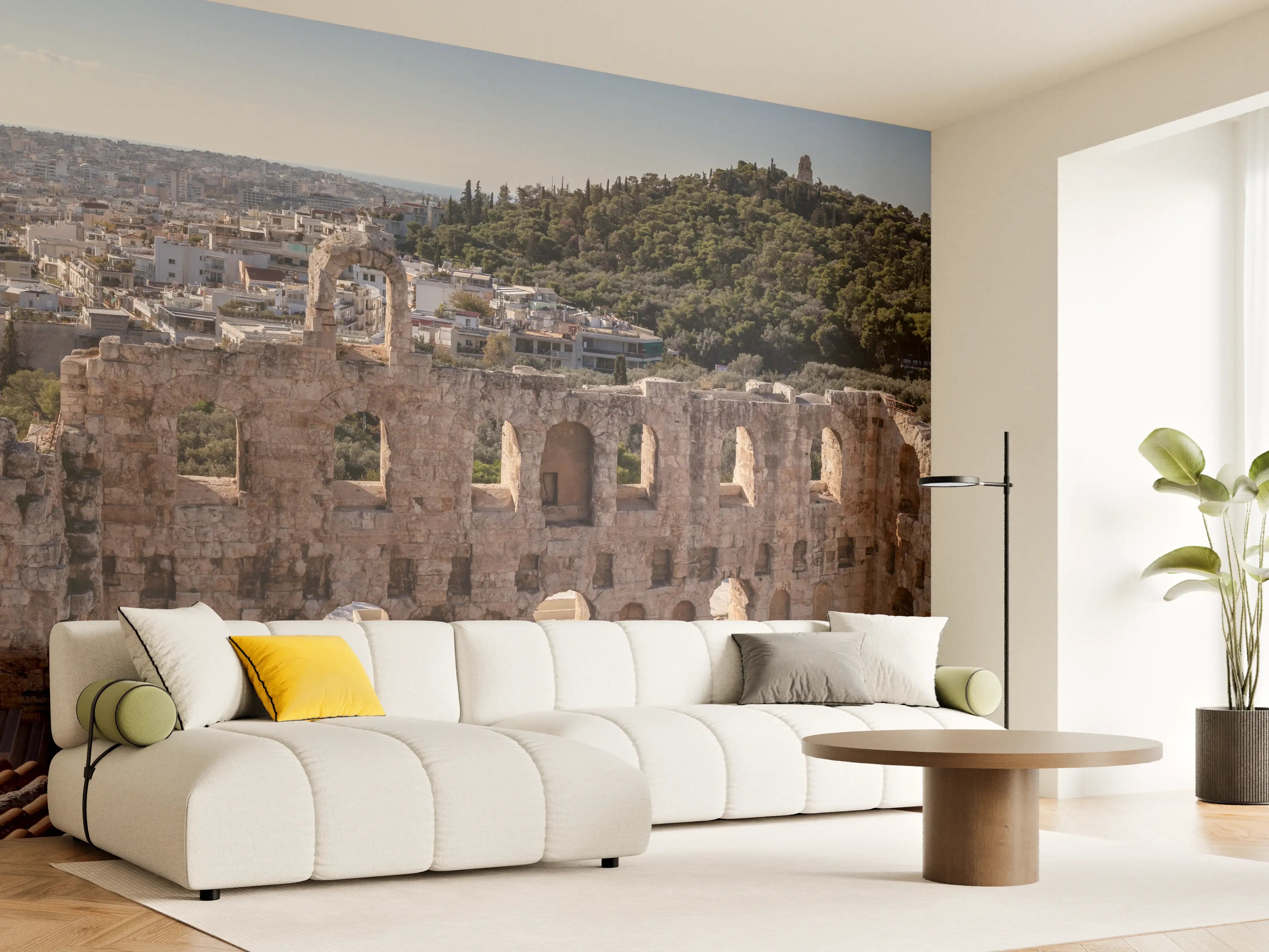 Wandverkleidung Wohnzimmer - Akropolis Amphitheater Athen Panorama