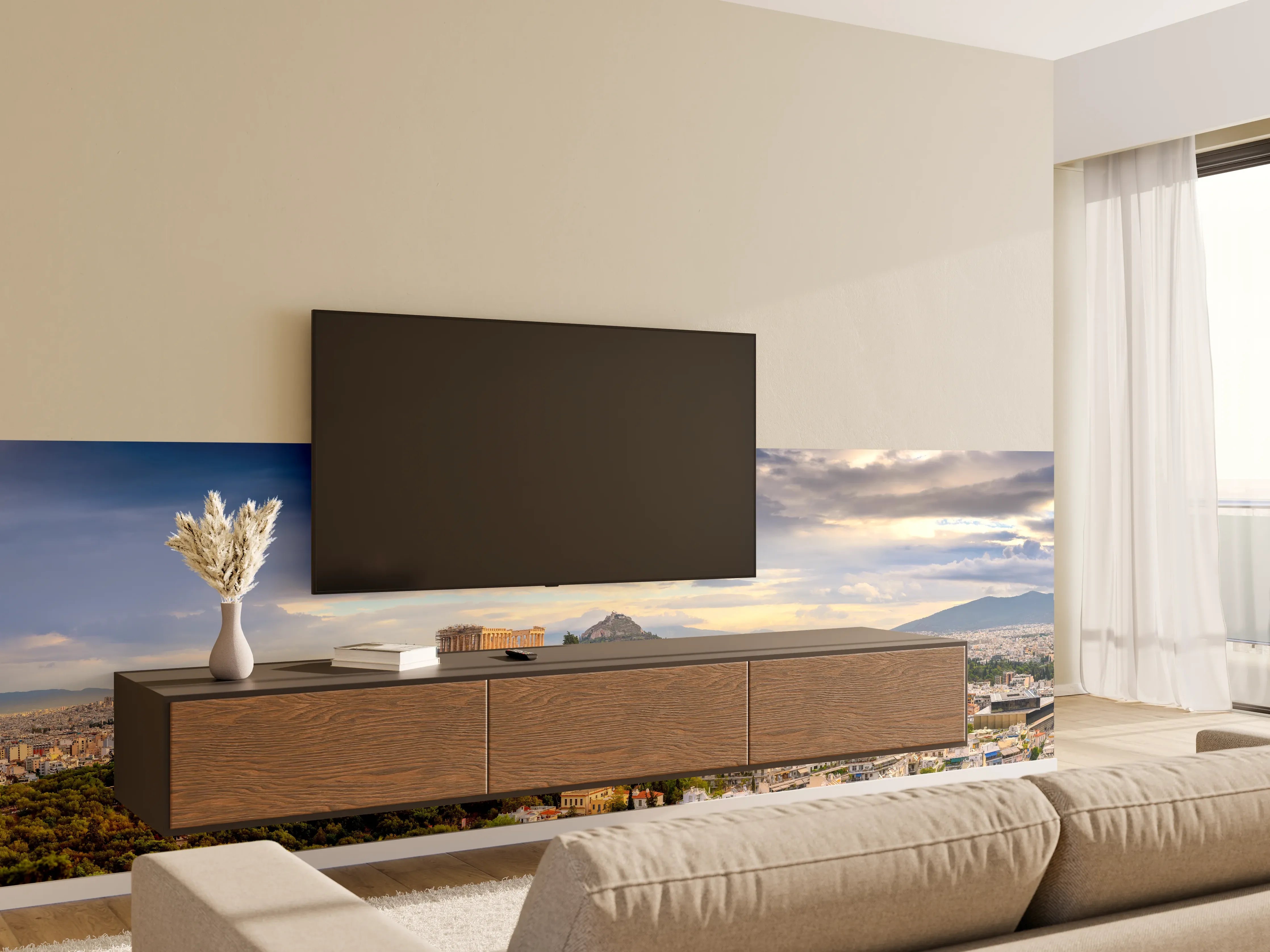 Wandverkleidung Wohnzimmer - Akropolis Athen Panorama