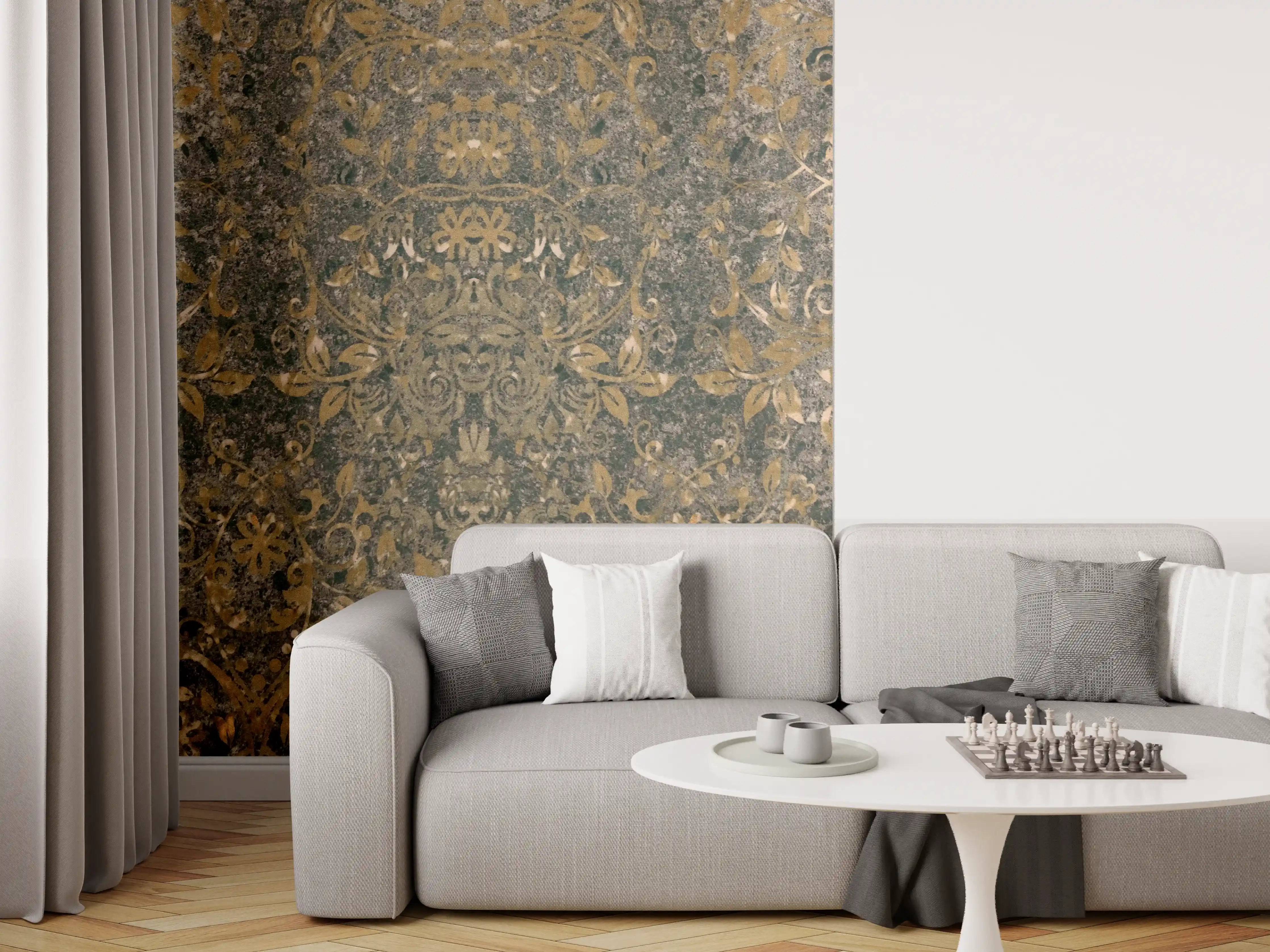 Wandverkleidung Wohnzimmer - Alt schwarze anthrazit Fliesenmuster