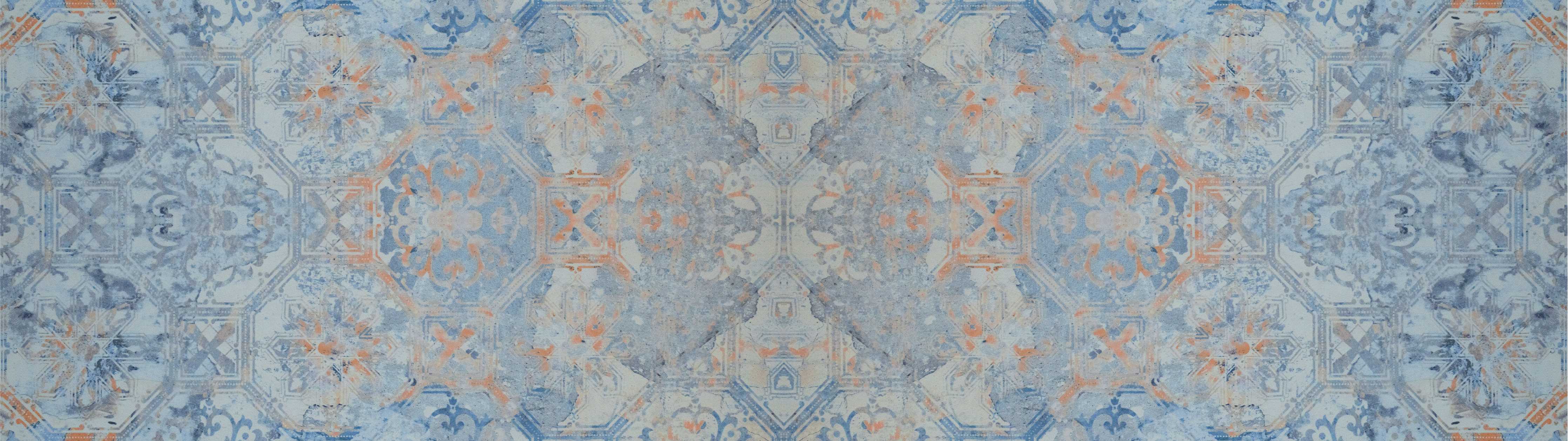 Wandverkleidung Wohnzimmer-Alte blaue Vintage Fliesen