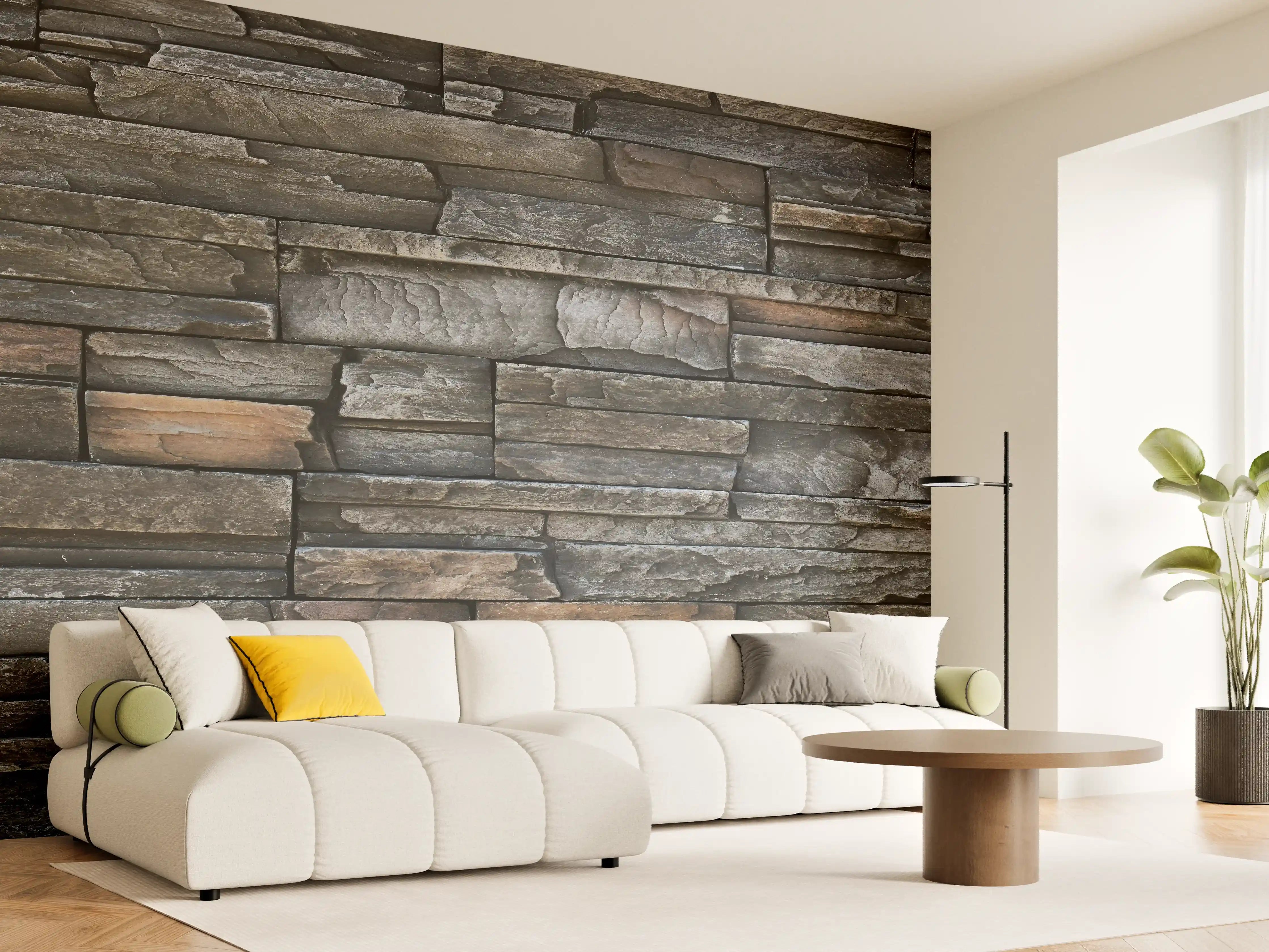 Wandverkleidung Wohnzimmer - Alte dunkle Steinwand Textur