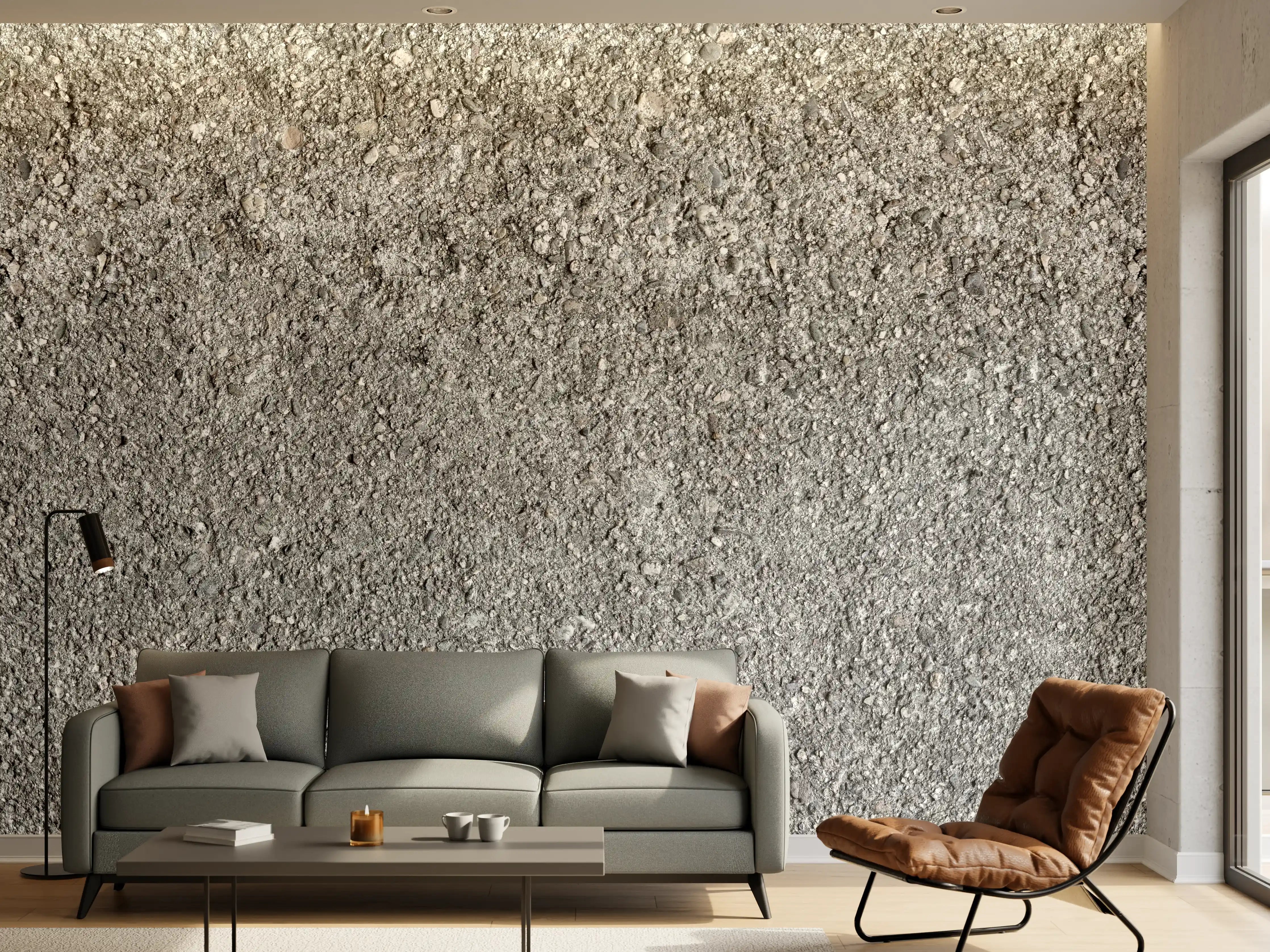 Wandverkleidung Wohnzimmer - Alte felsige Betonwand