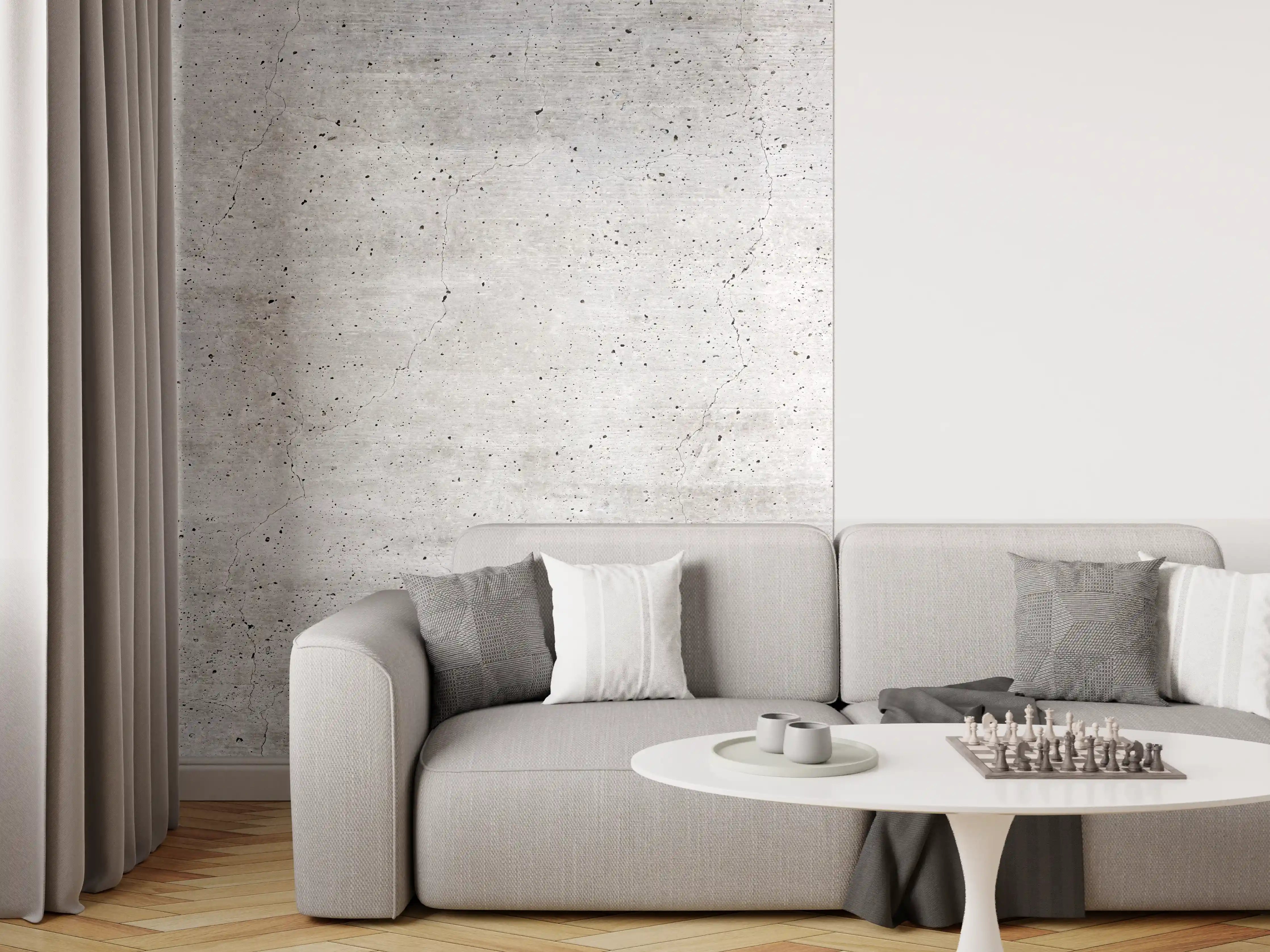 Wandverkleidung Wohnzimmer - Alte gräuliche Betonmauer
