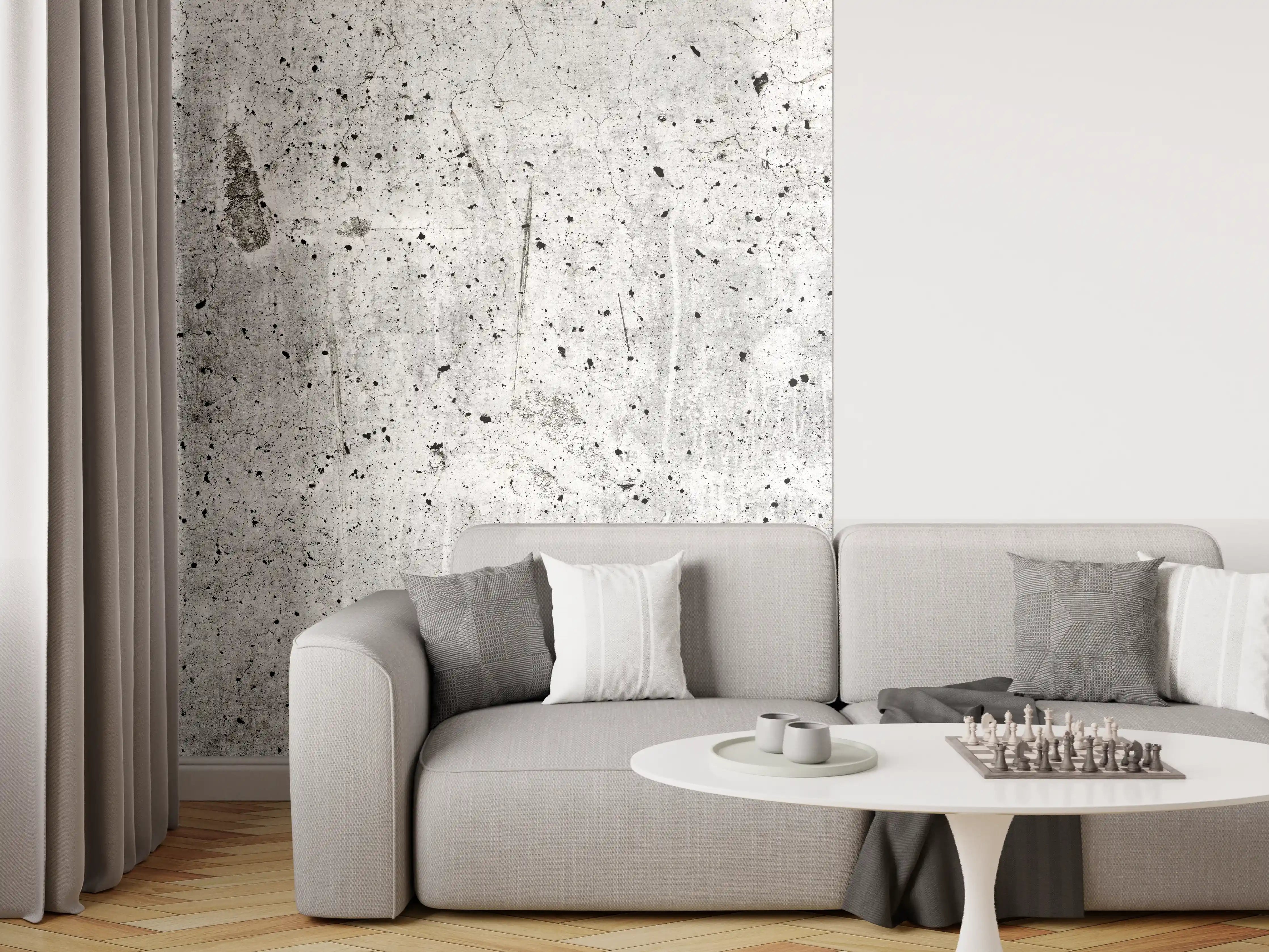 Wandverkleidung Wohnzimmer - Alte graue Betonwand