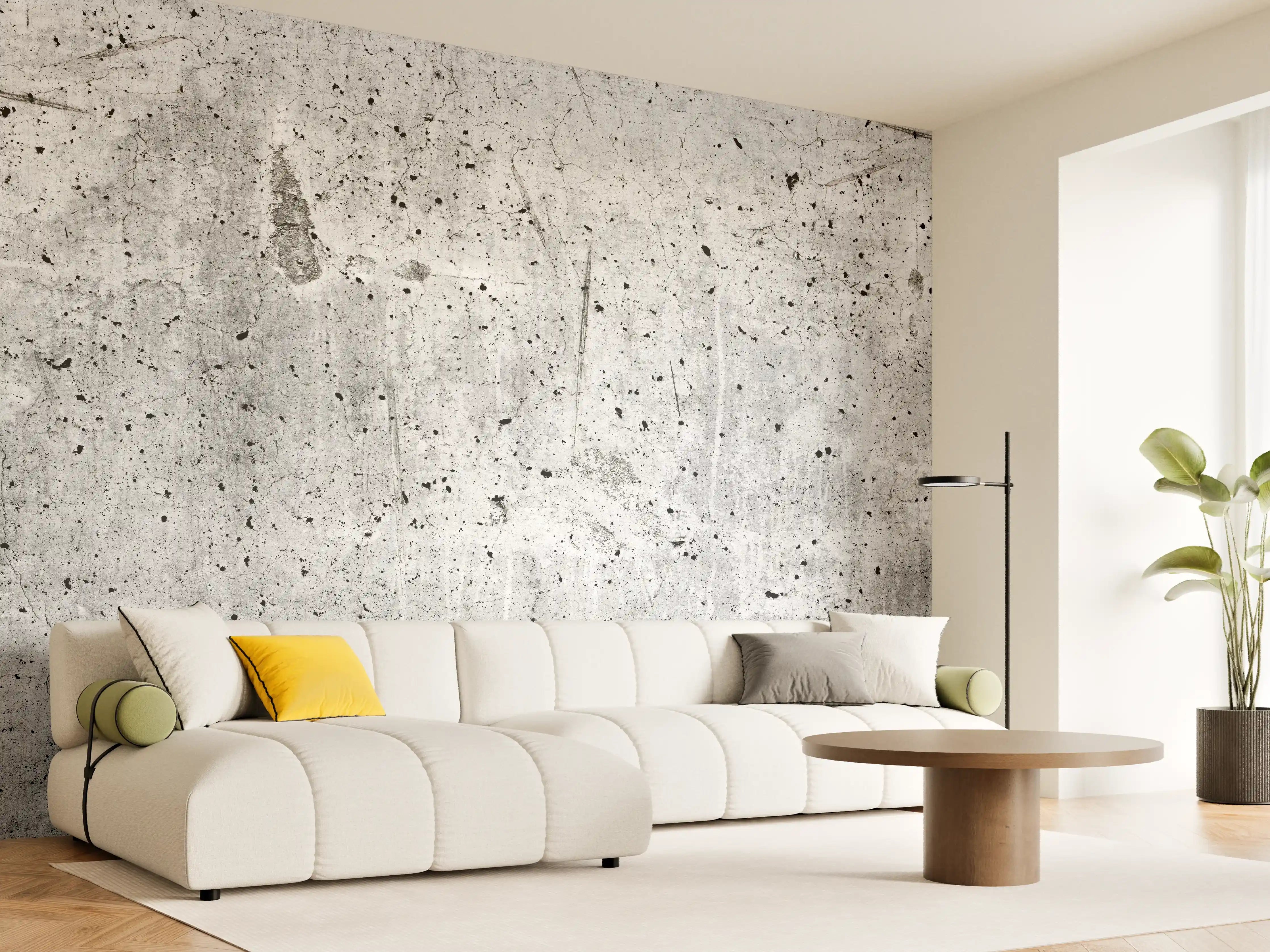 Wandverkleidung Wohnzimmer - Alte graue Betonwand