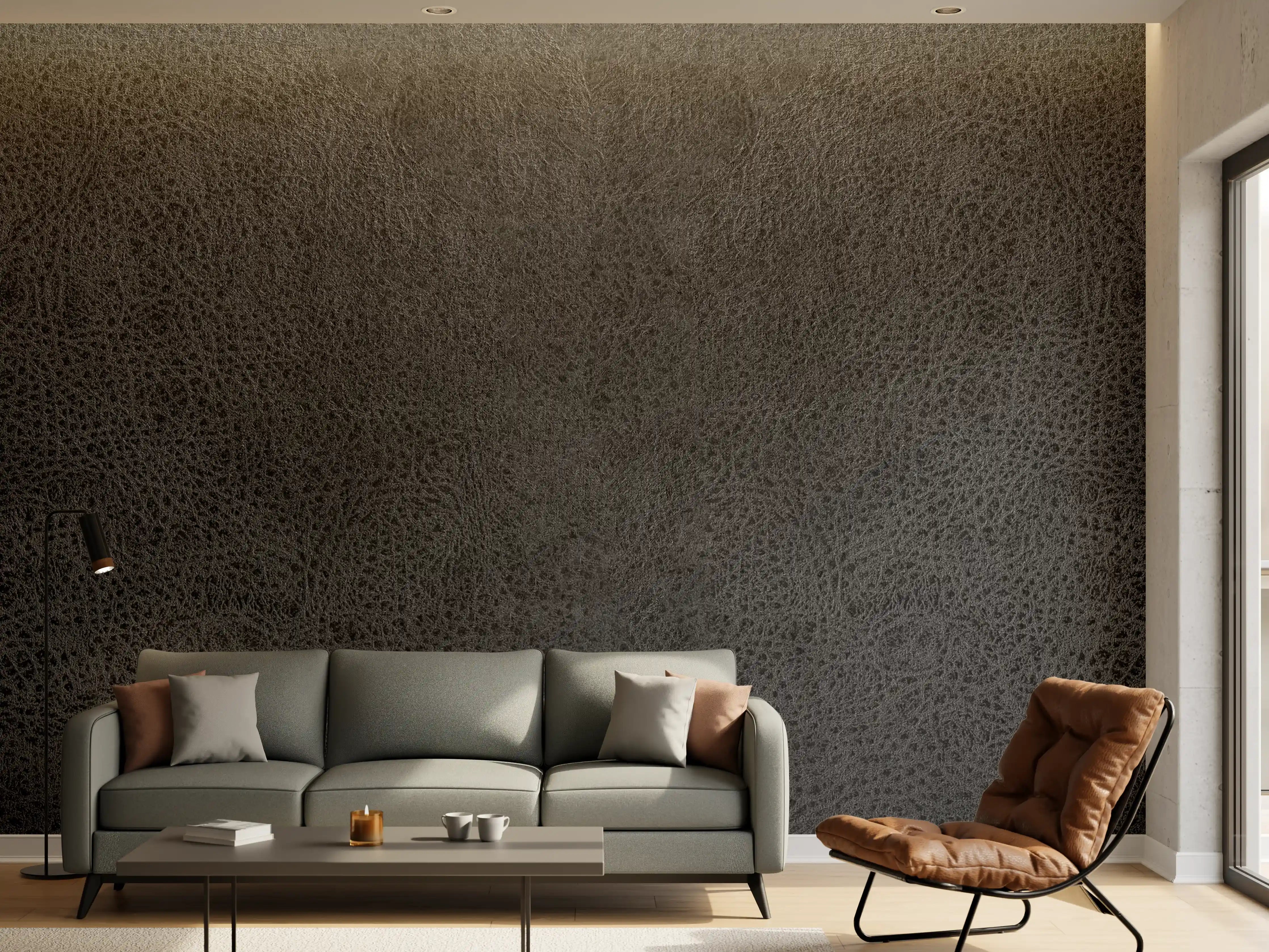 Wandverkleidung Wohnzimmer - Alte schwarze Leder Textur
