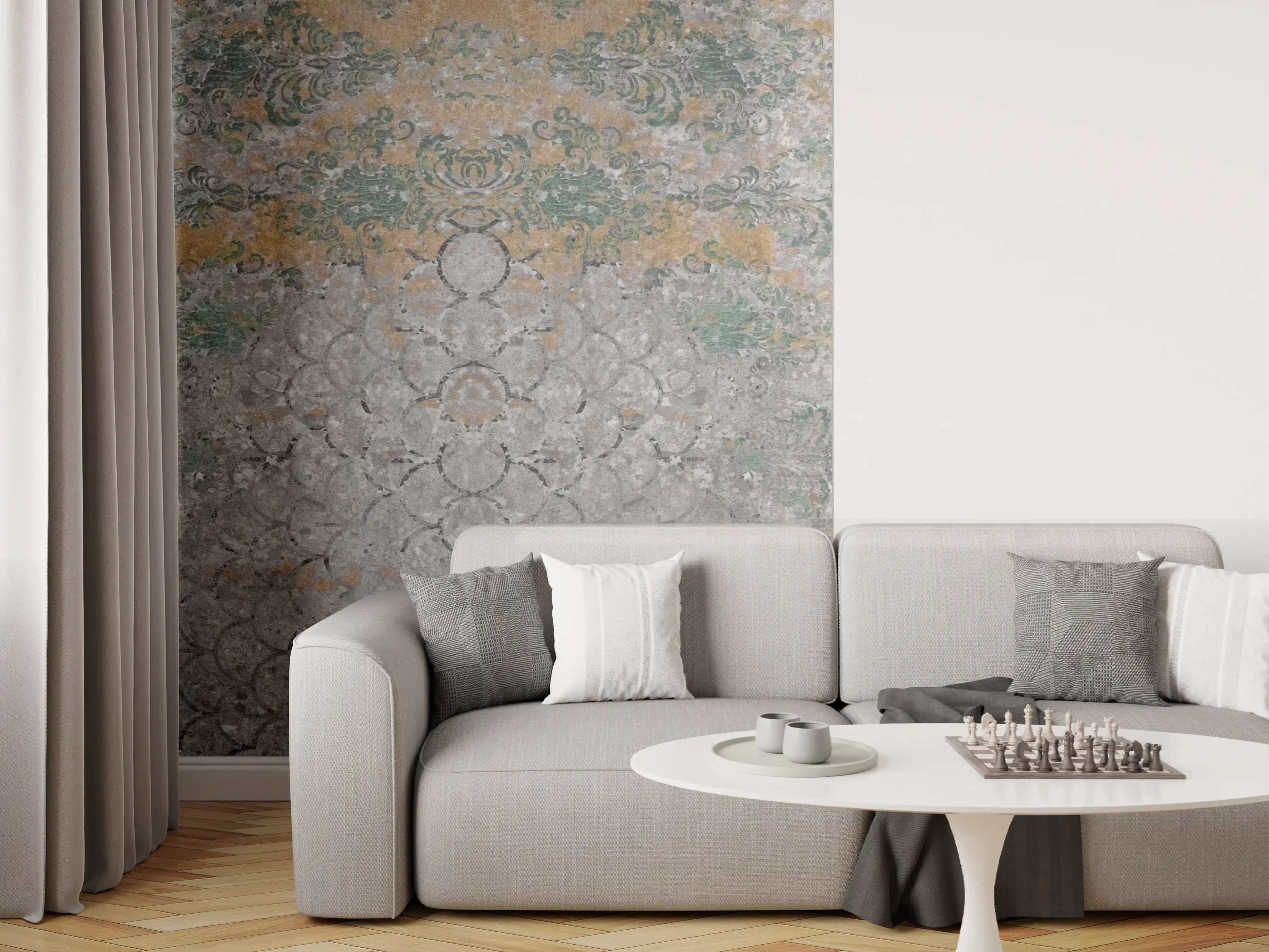 Wandverkleidung Wohnzimmer - Alte shabby Patchwork Motiv