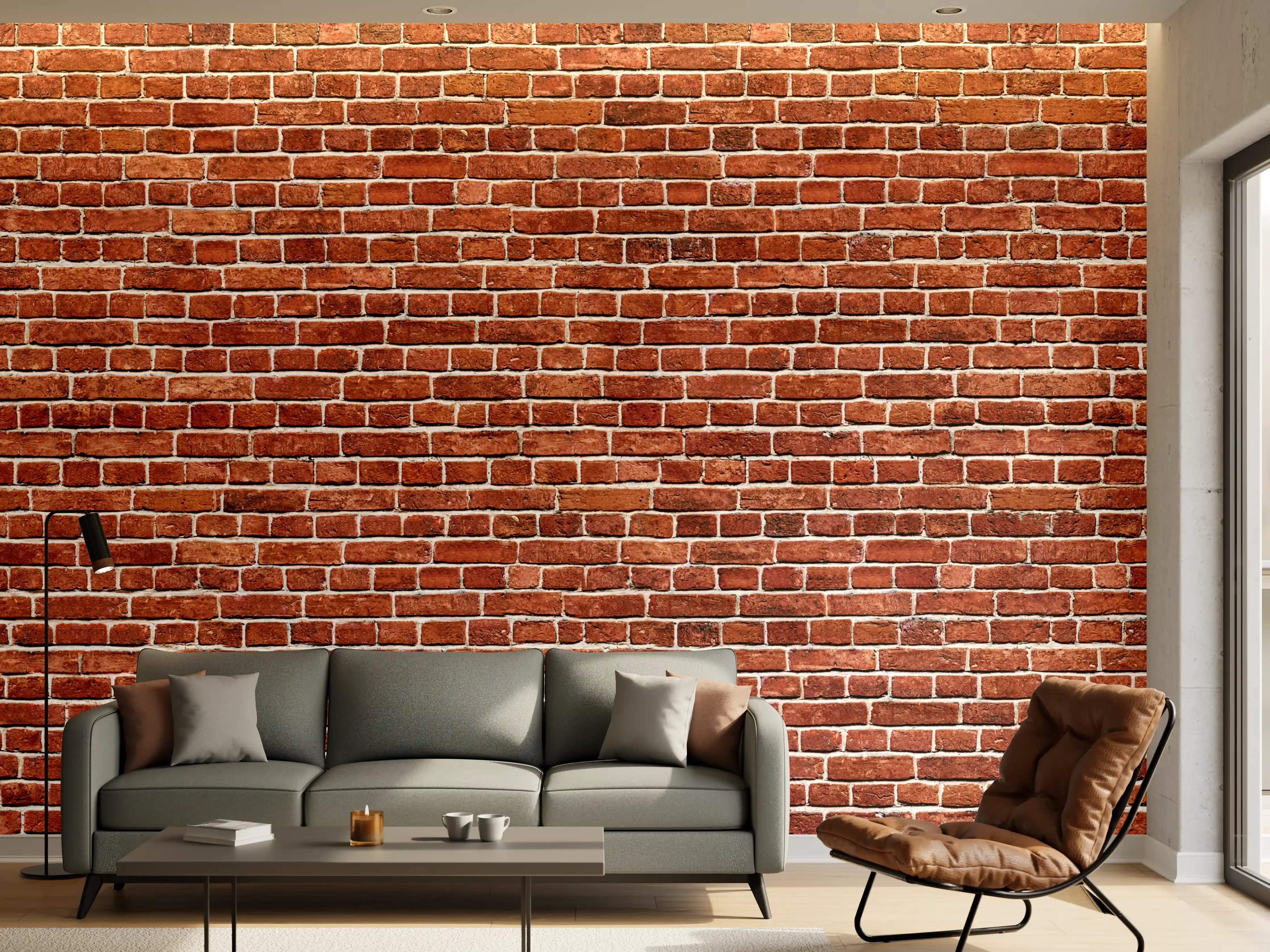 Wandverkleidung Wohnzimmer - Alter rote Backsteinmauer