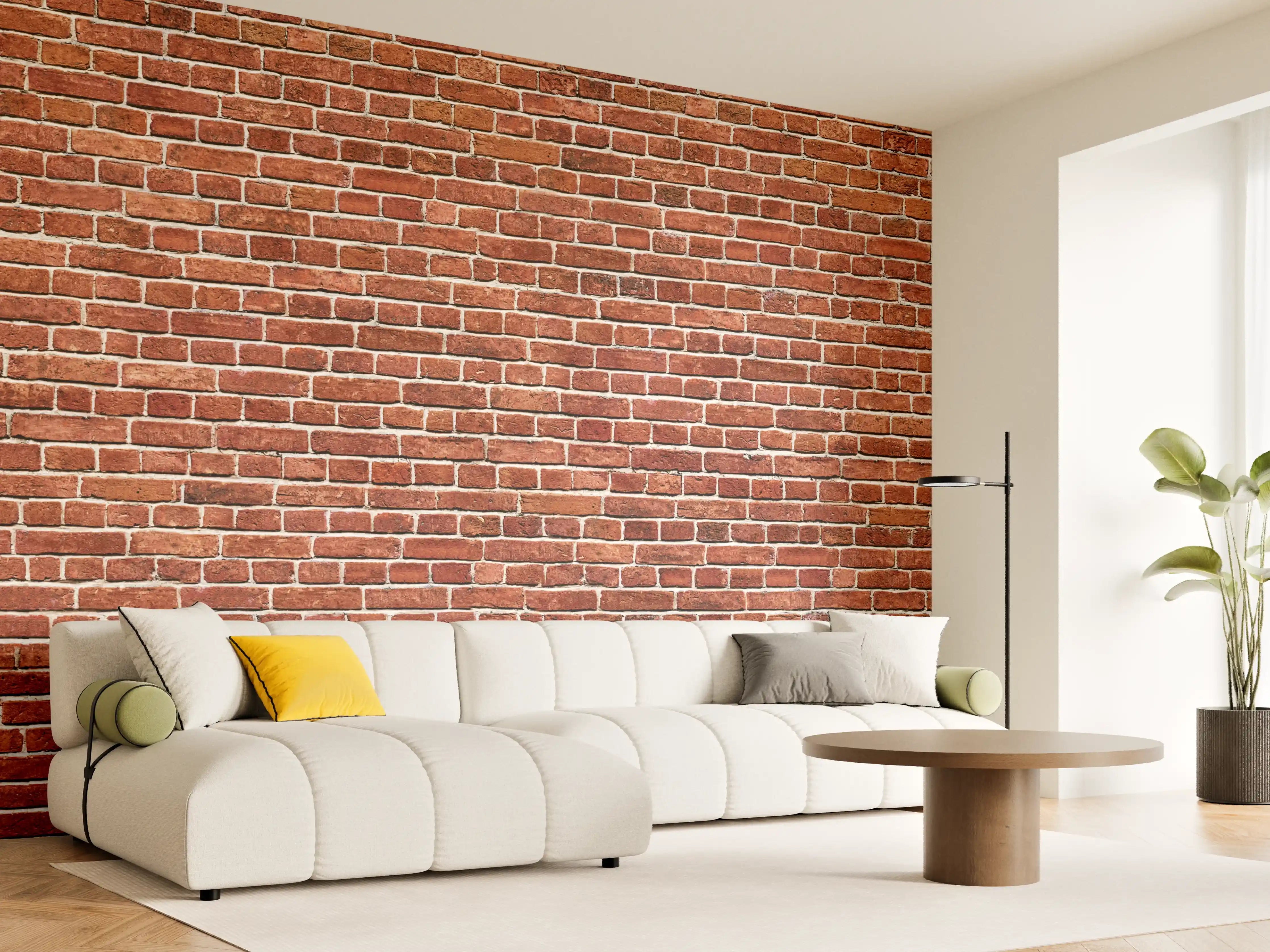 Wandverkleidung Wohnzimmer - Alter rote Backsteinmauer