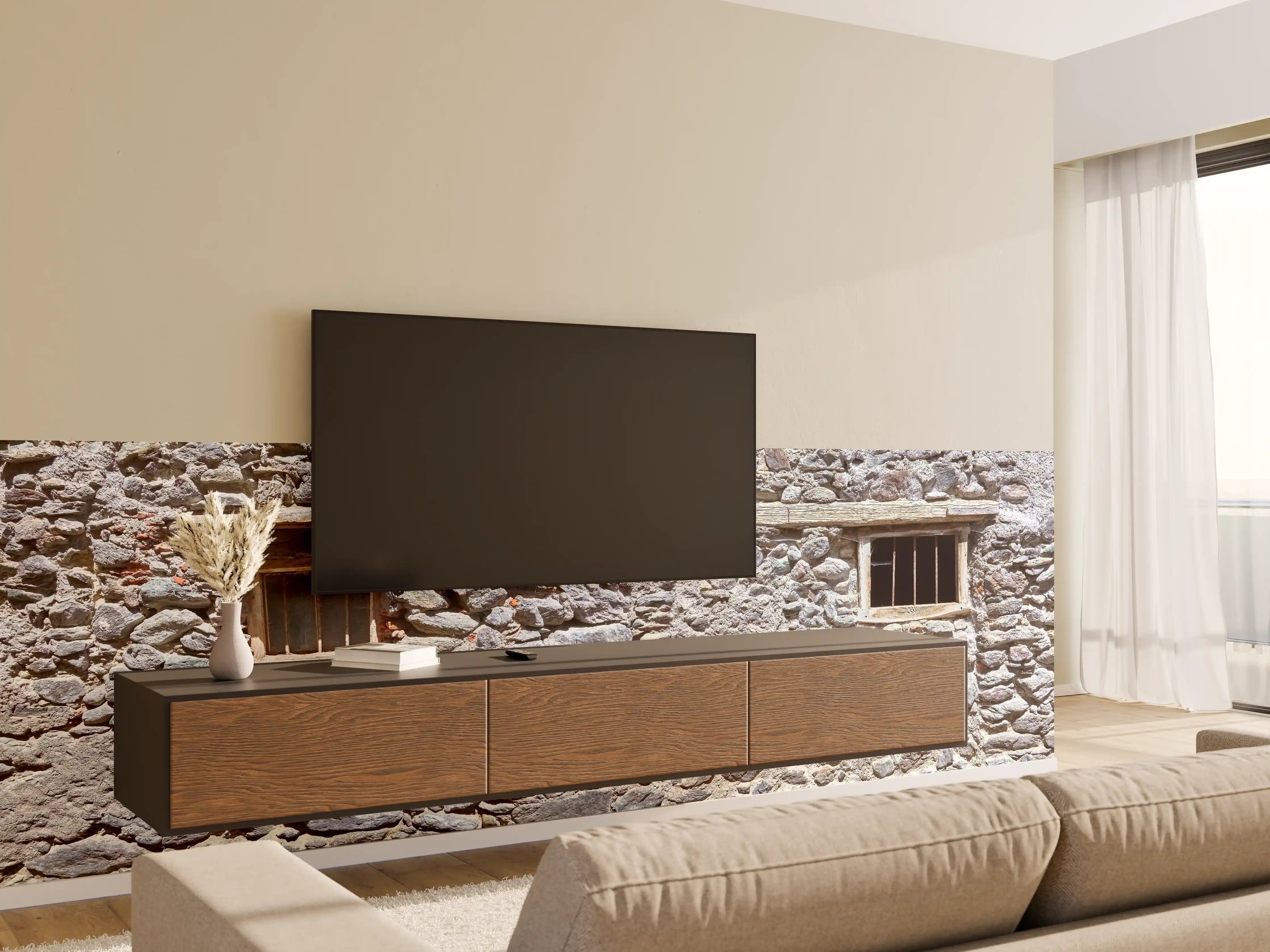 Wandverkleidung Wohnzimmer - Altmodischer Kuhstall
