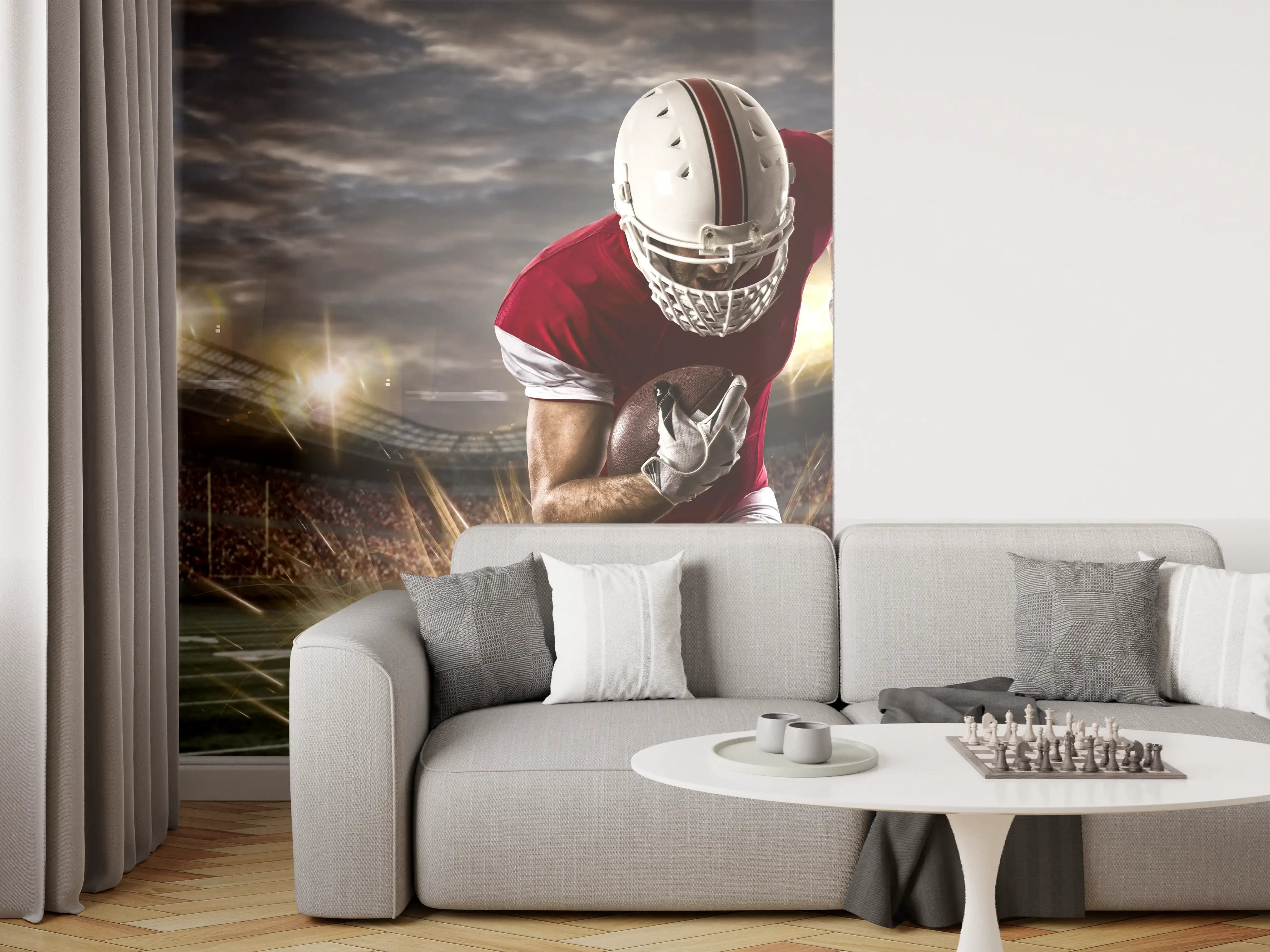 Wandverkleidung Wohnzimmer - American Fußballspieler