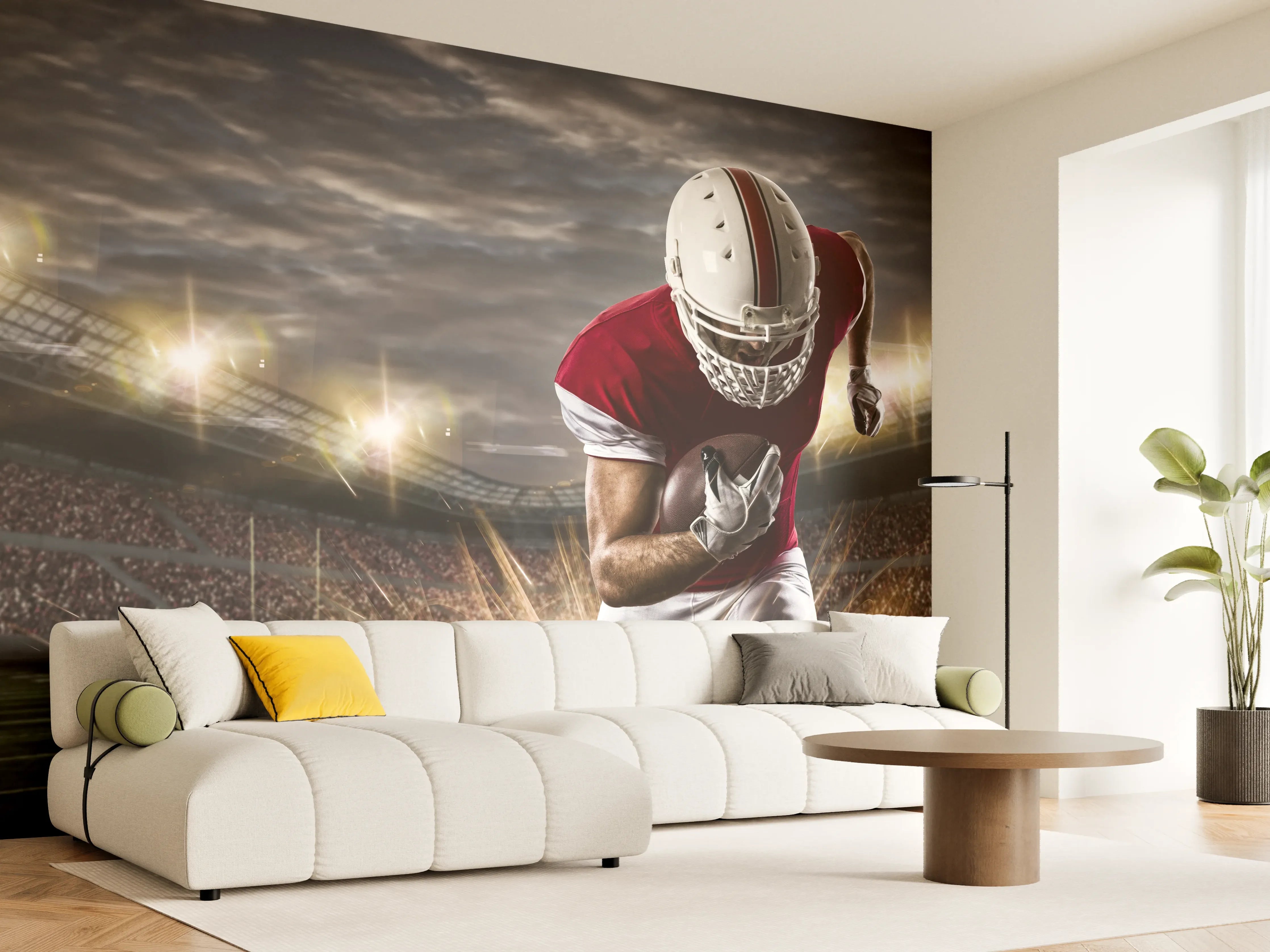 Wandverkleidung Wohnzimmer - American Fußballspieler