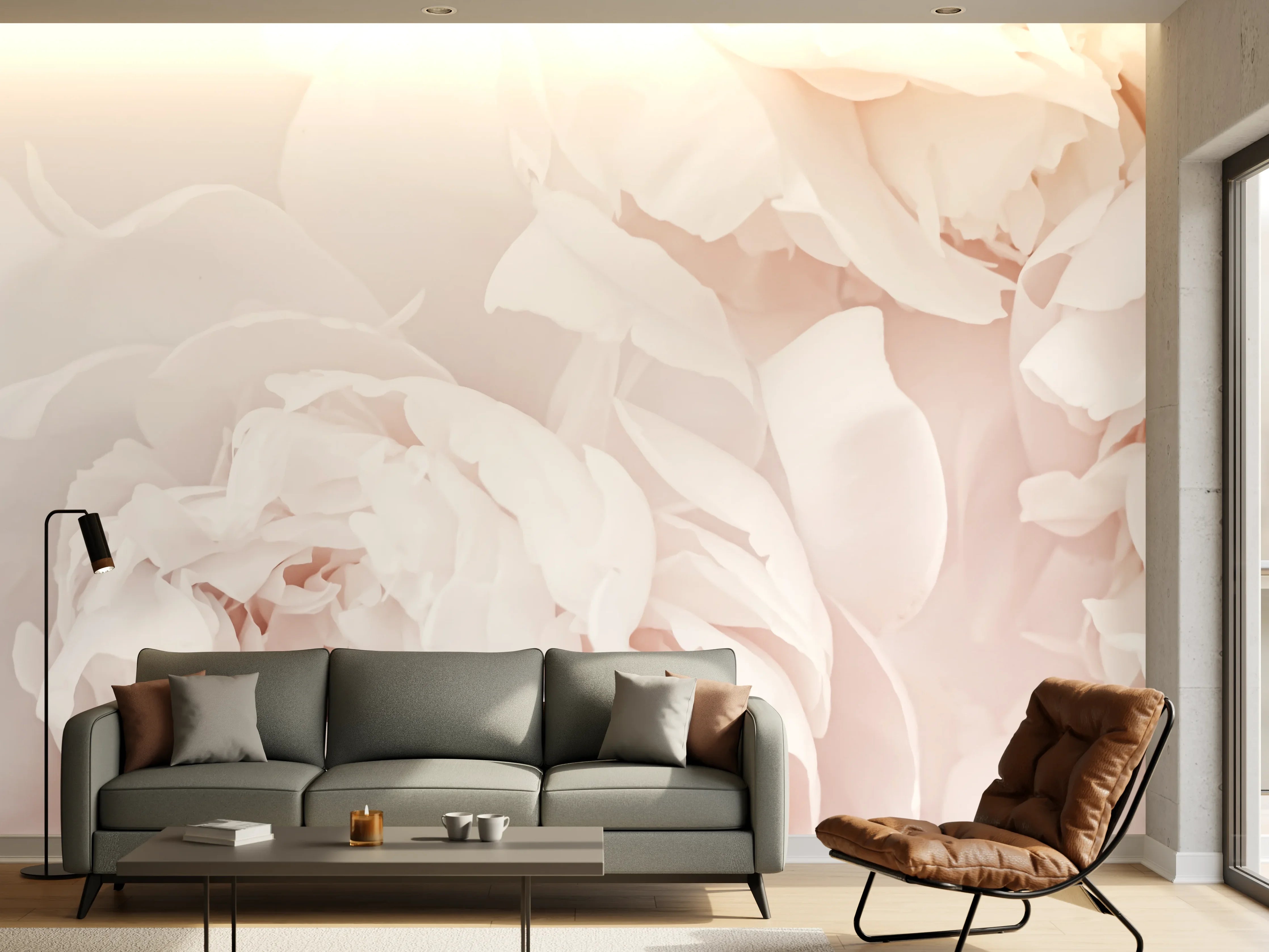 Wandverkleidung Wohnzimmer - Anmutige Graublüte