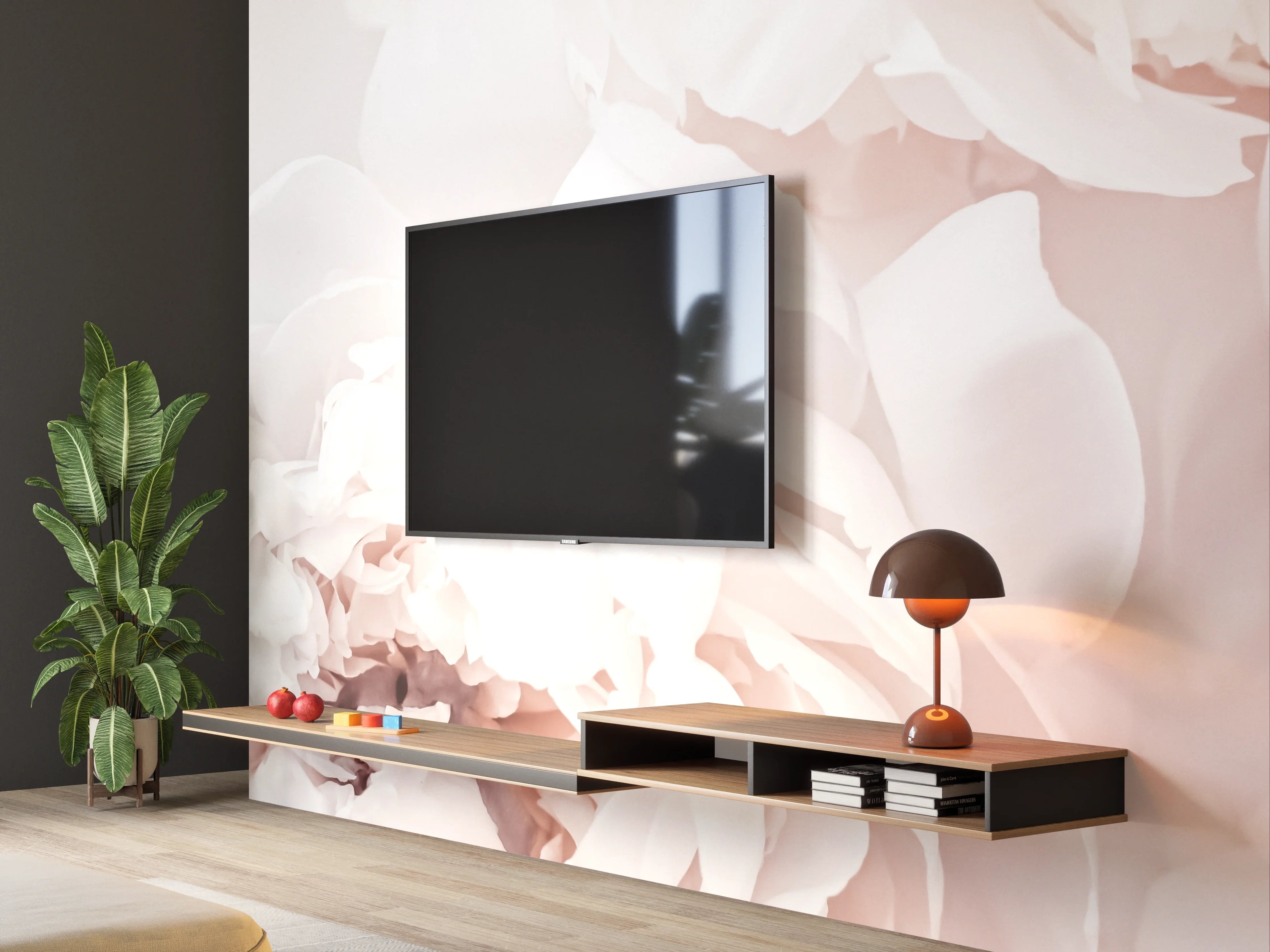 Wandverkleidung Wohnzimmer - Anmutige Graublüte
