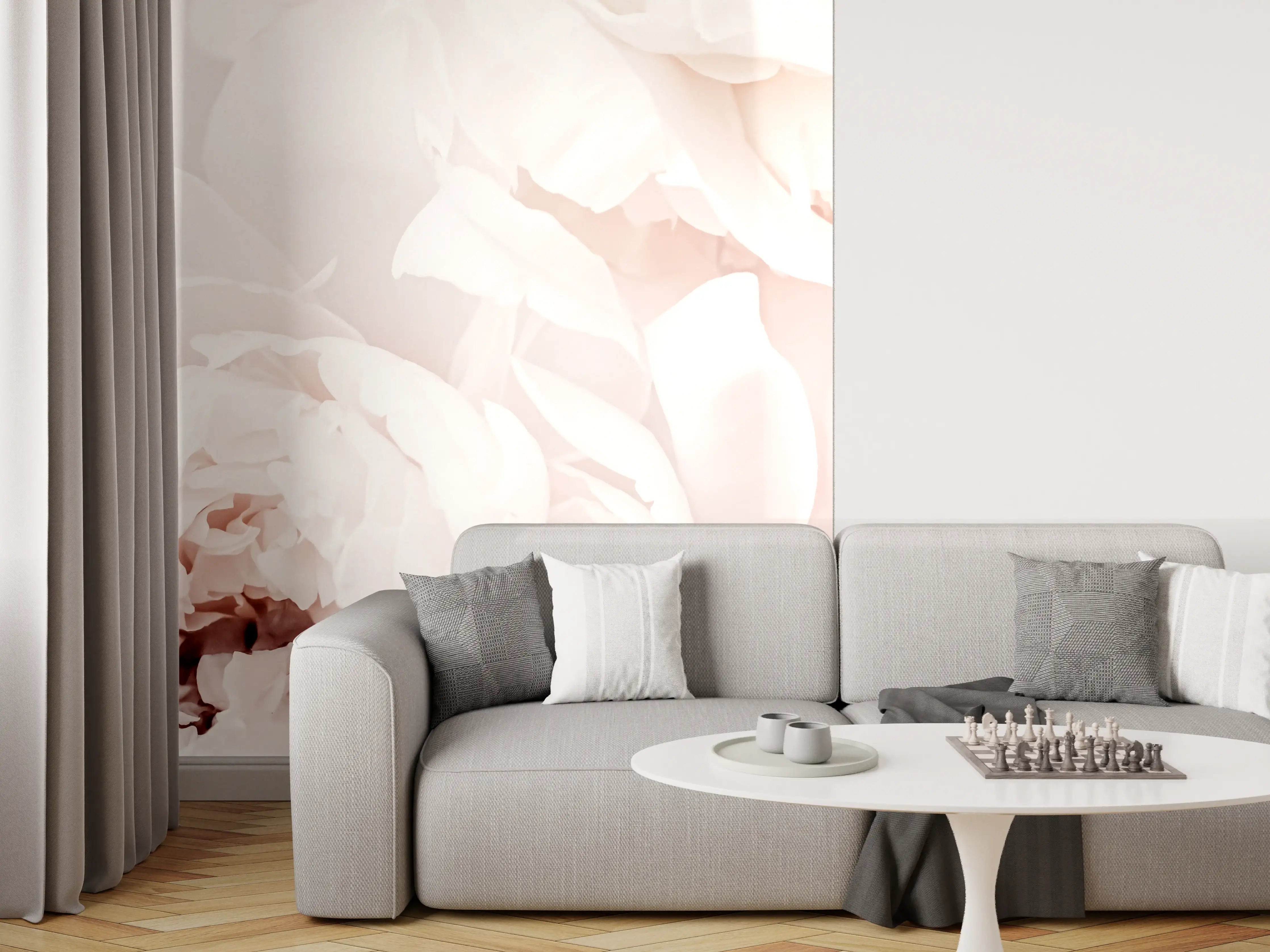 Wandverkleidung Wohnzimmer - Anmutige Graublüte