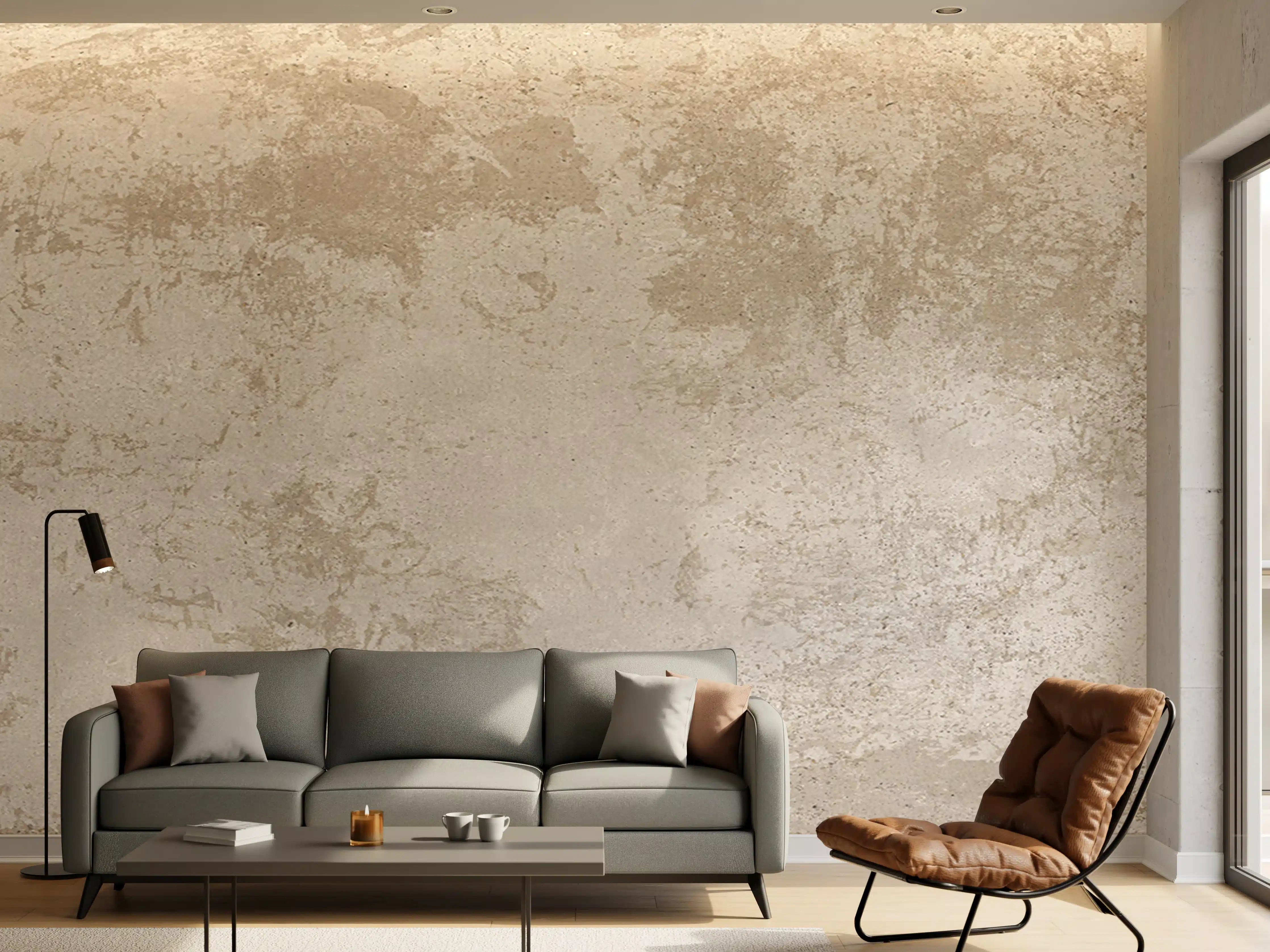 Wandverkleidung Wohnzimmer - Antik beige Betonwand