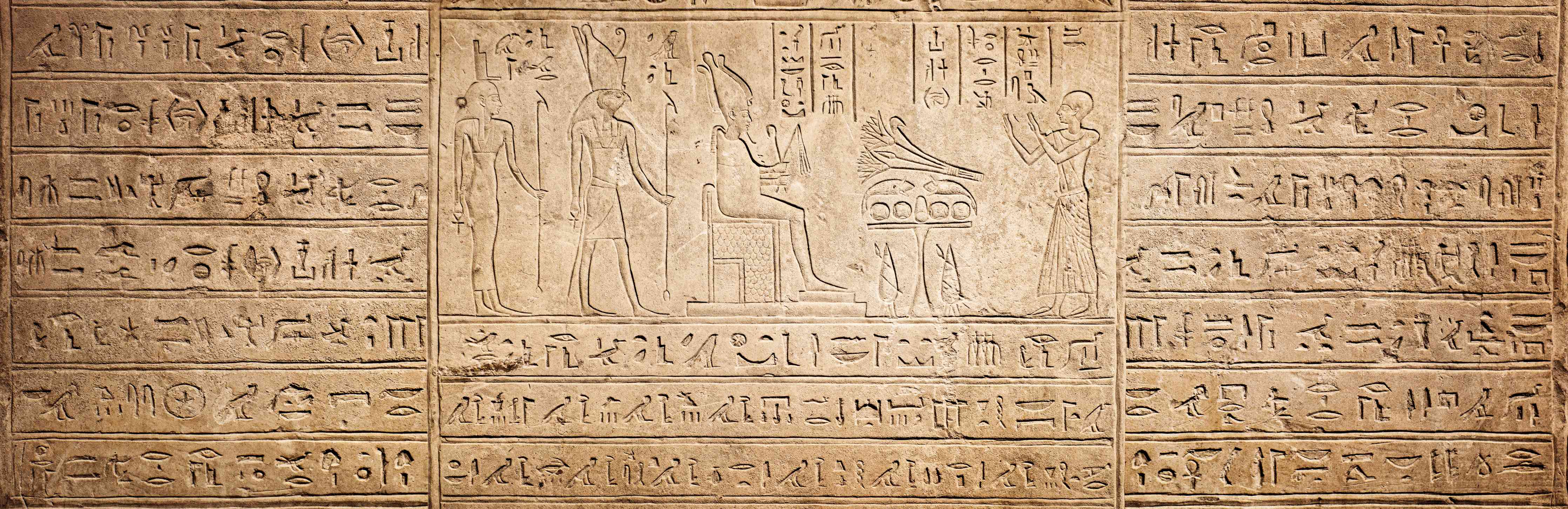 Wandverkleidung Wohnzimmer-Antike Ägyptische Hieroglyphen