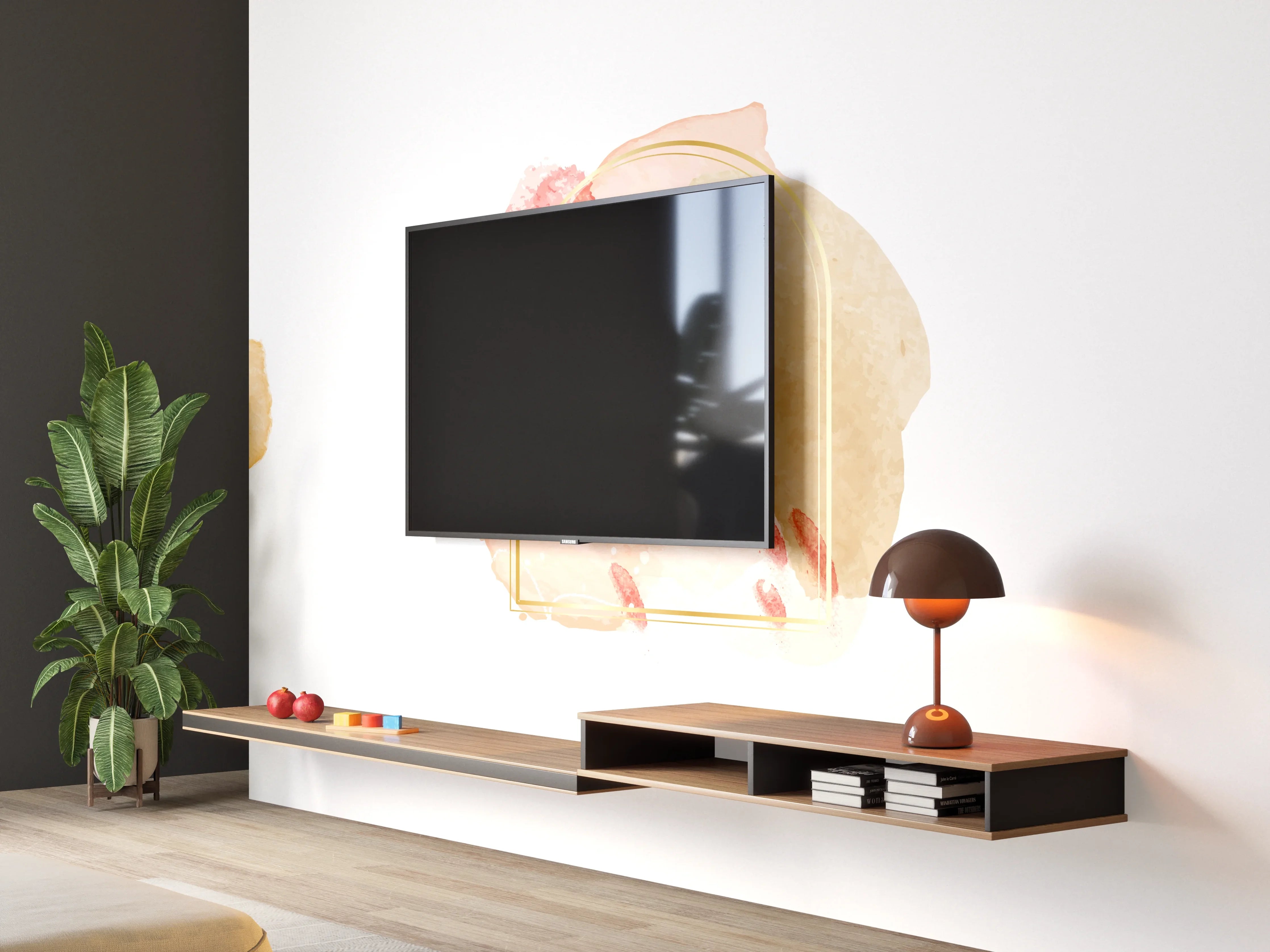 Wandverkleidung Wohnzimmer - Aquarell Flecken Pastell Set