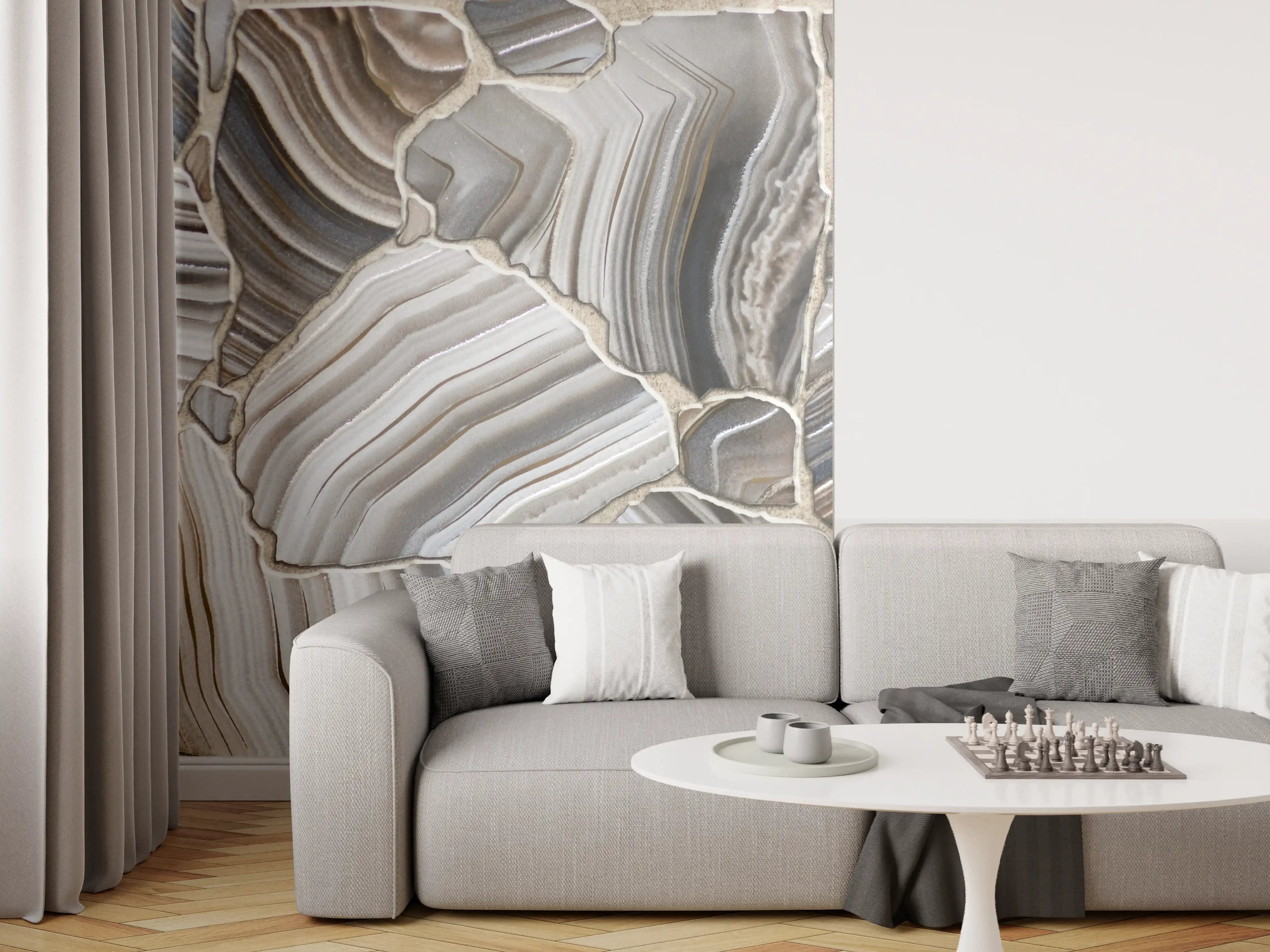 Wandverkleidung Wohnzimmer - Ästhetische Naturstein-Marmor-Collage