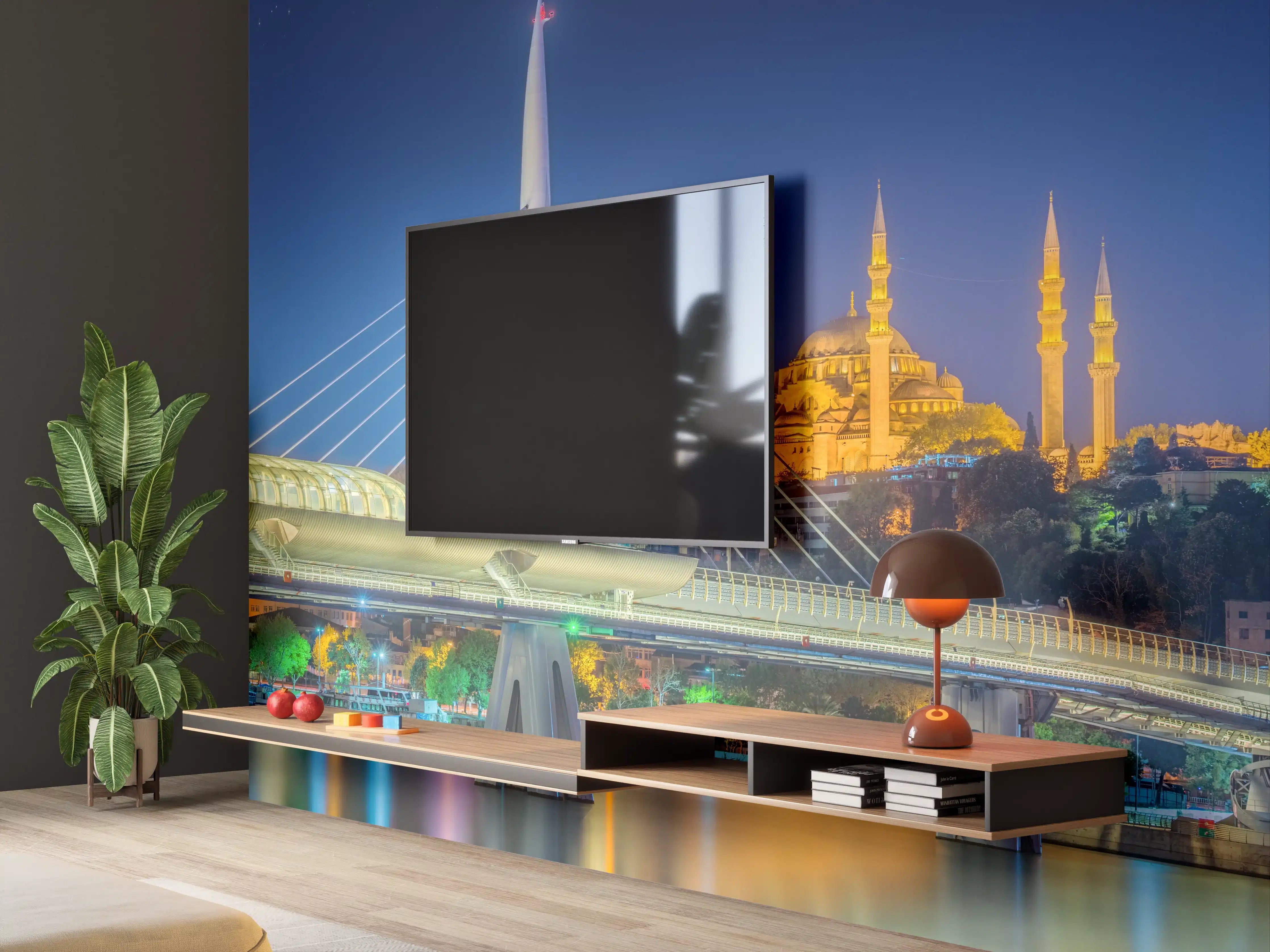 Wandverkleidung Wohnzimmer - Atatürk-Brücke bei Nacht - Istanbul