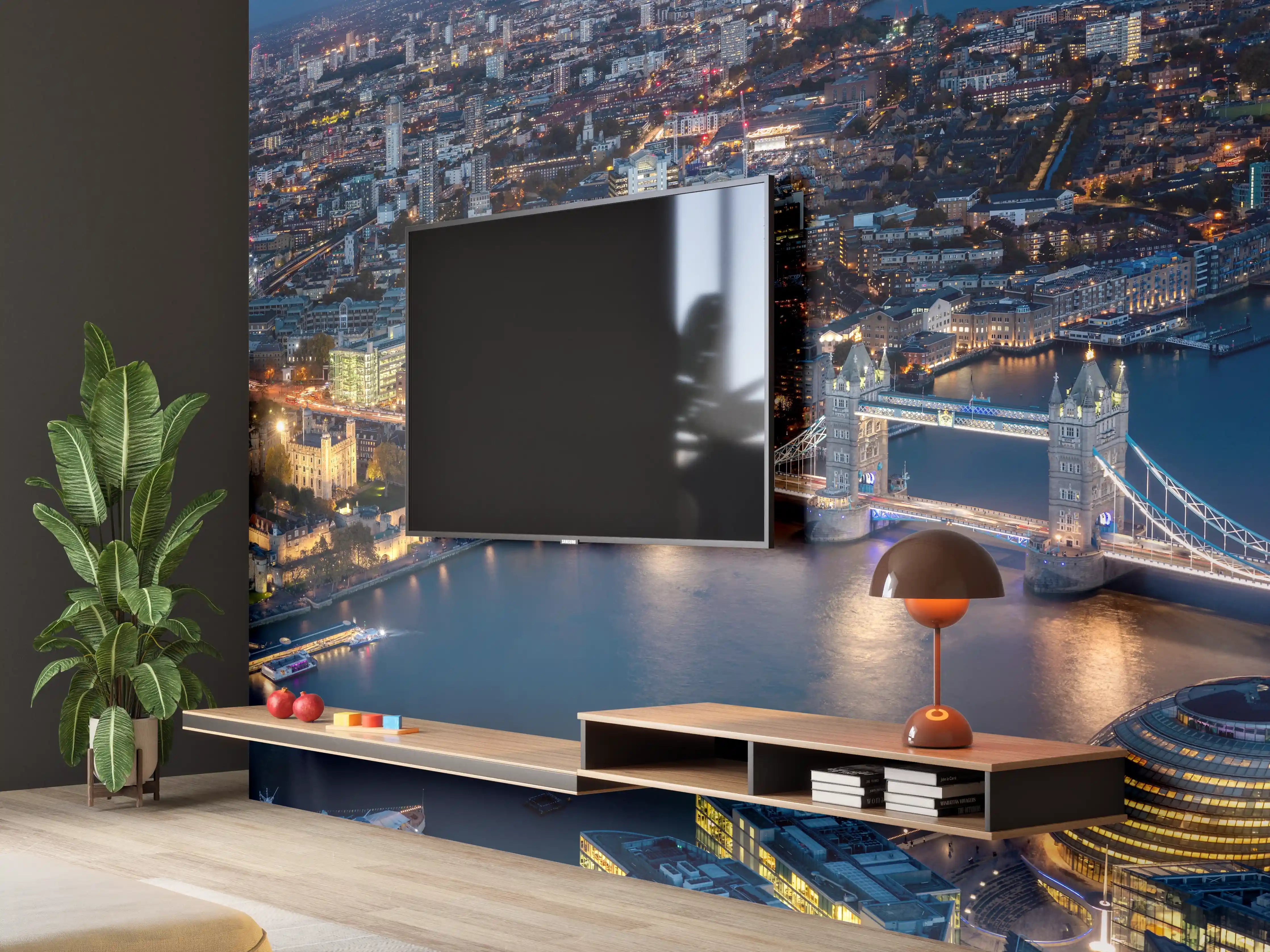 Wandverkleidung Wohnzimmer - Atemberaubende Skyline auf London-England