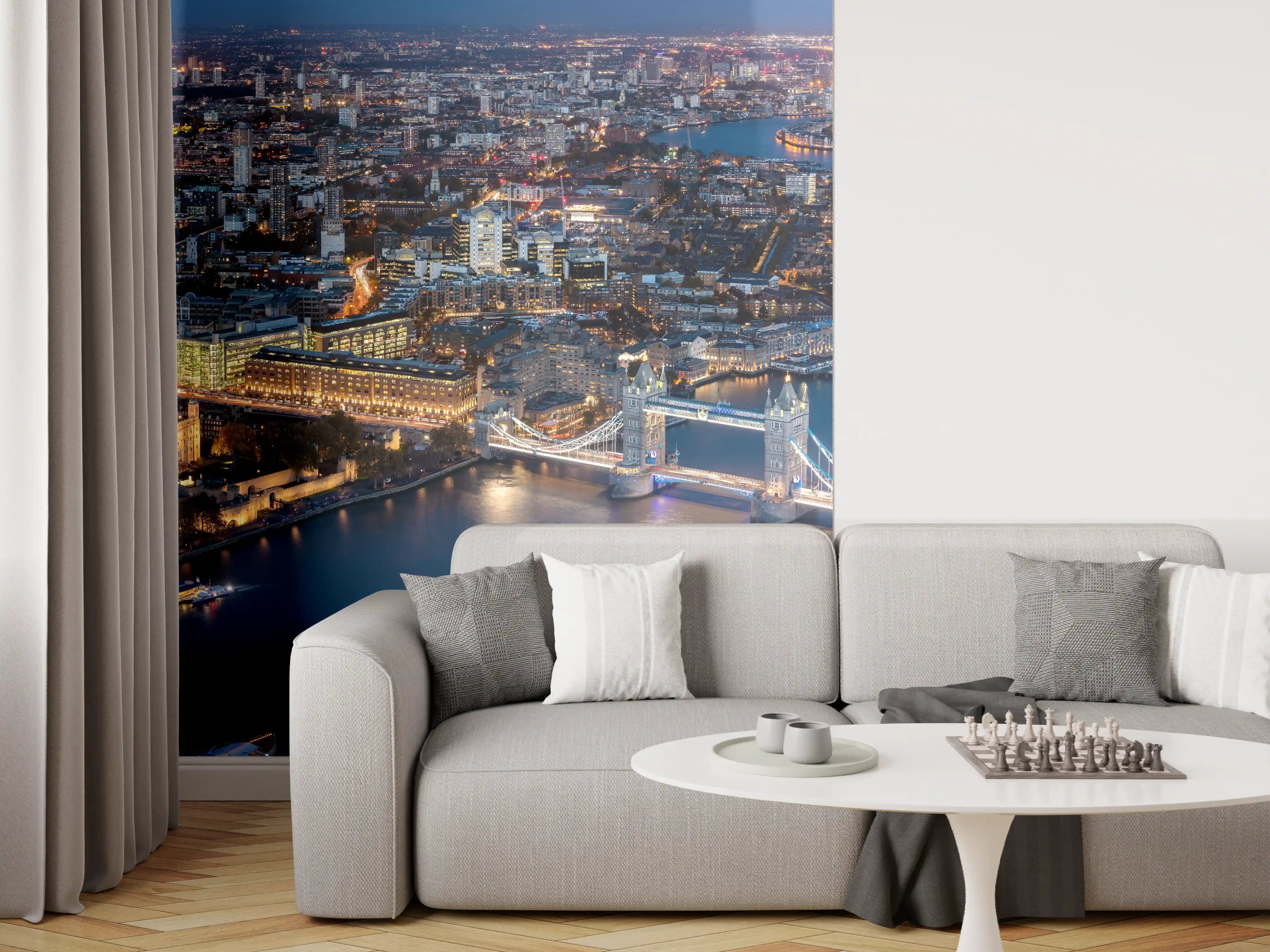 Wandverkleidung Wohnzimmer - Atemberaubende Skyline auf London-England