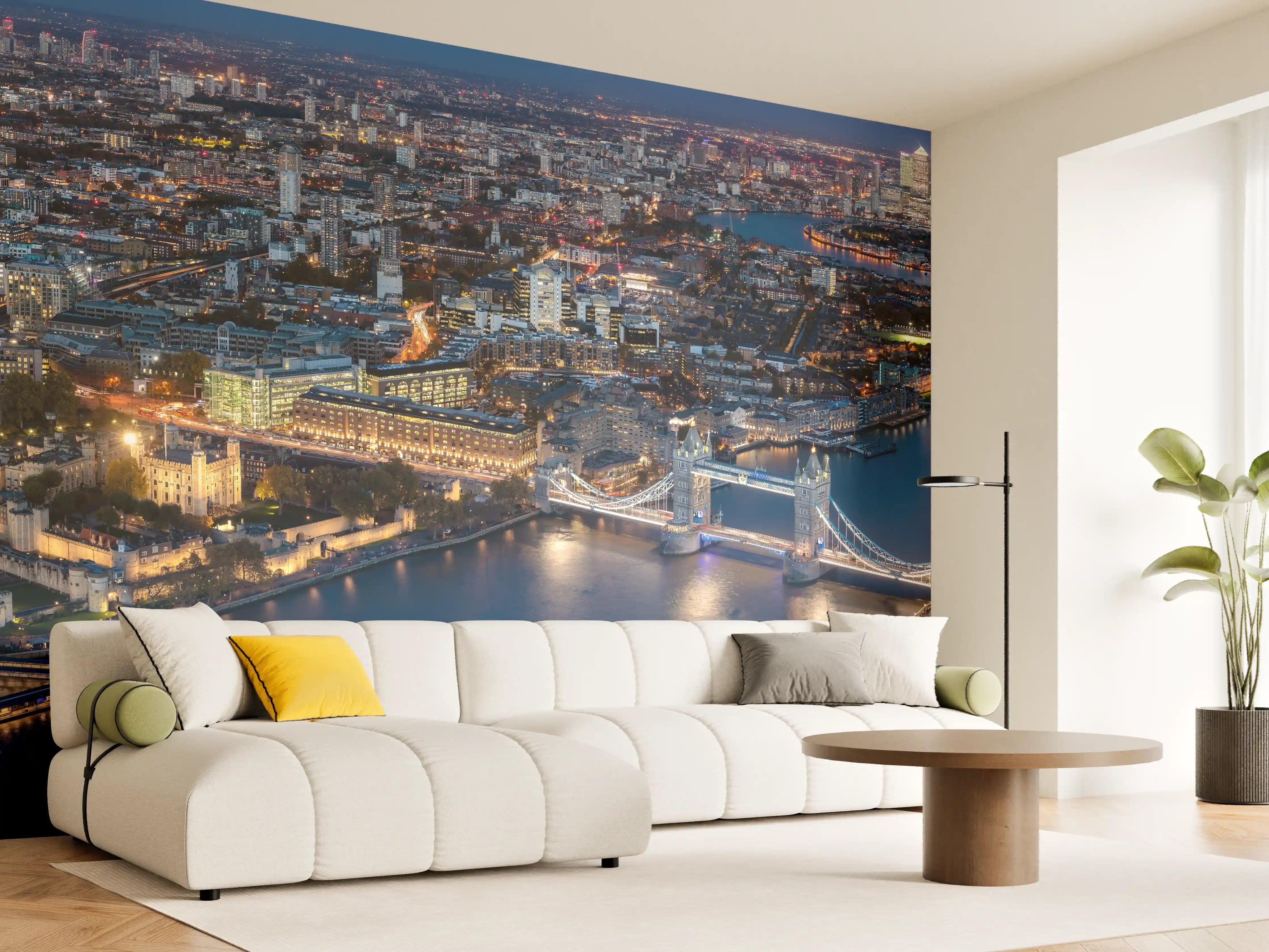Wandverkleidung Wohnzimmer - Atemberaubende Skyline auf London-England